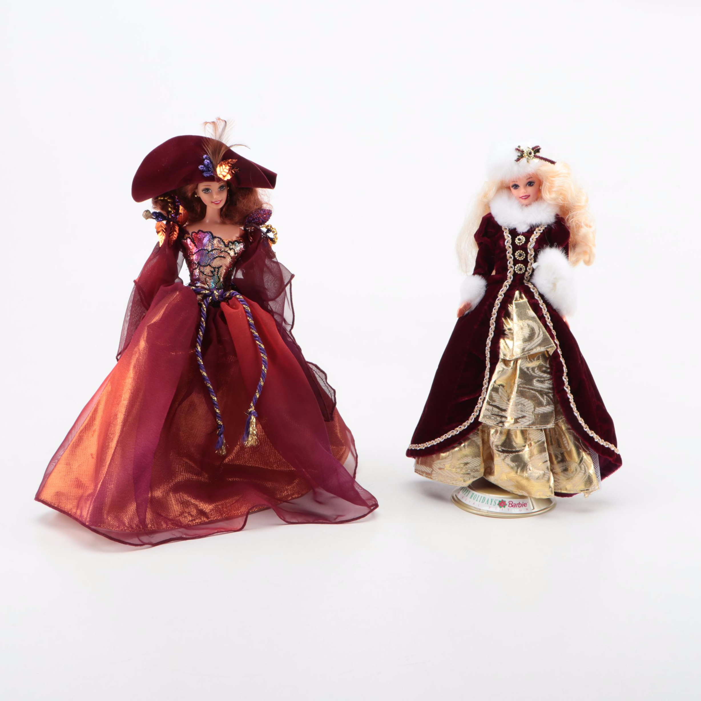 Mattel "Autumn Glory" and Winter and Holiday Themed Barbie Dolls