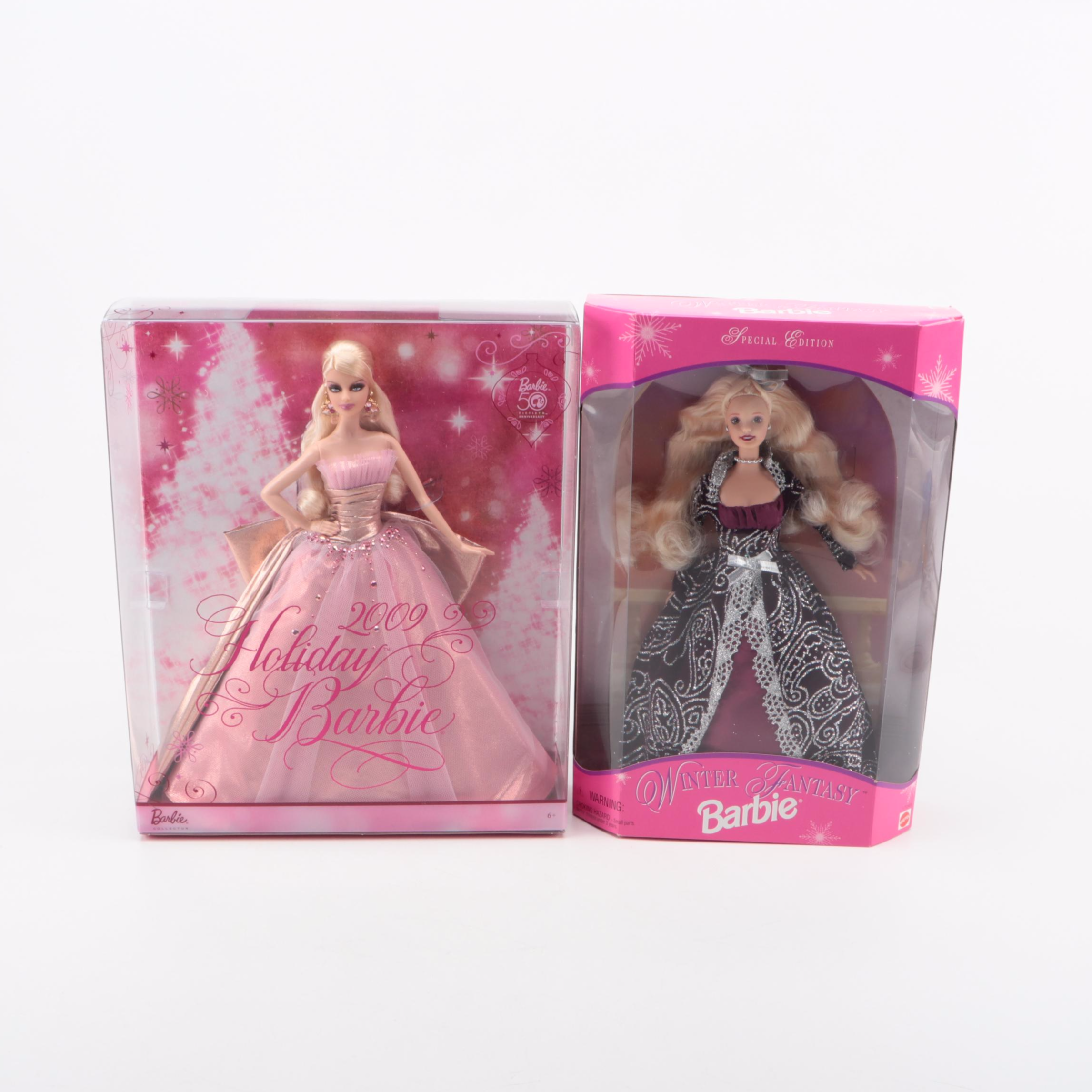 Mattel "Autumn Glory" and Winter and Holiday Themed Barbie Dolls