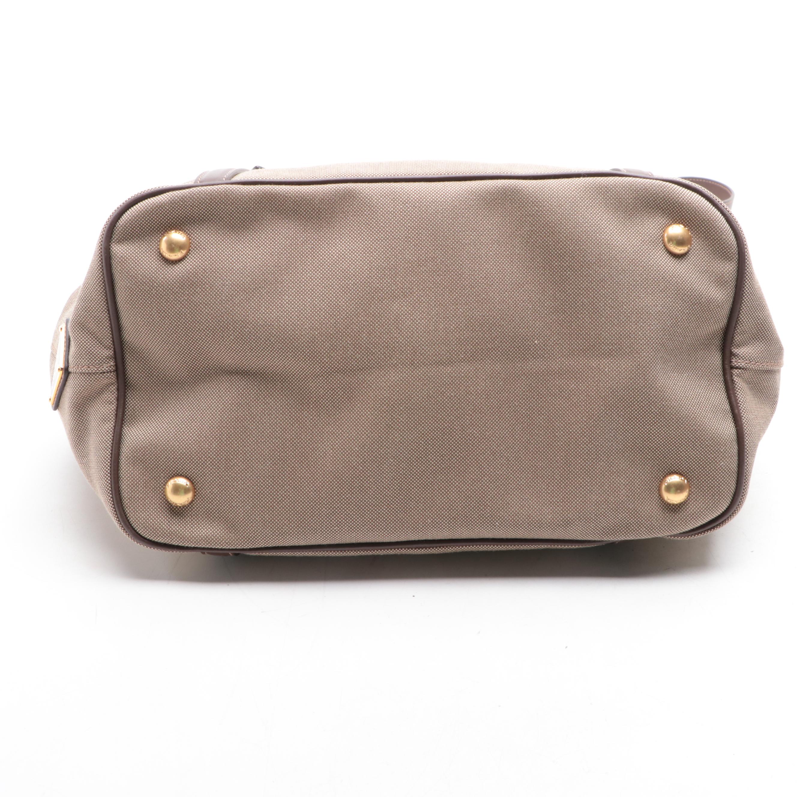 Prada Canapa Canvas and Leather Two-Way Bag