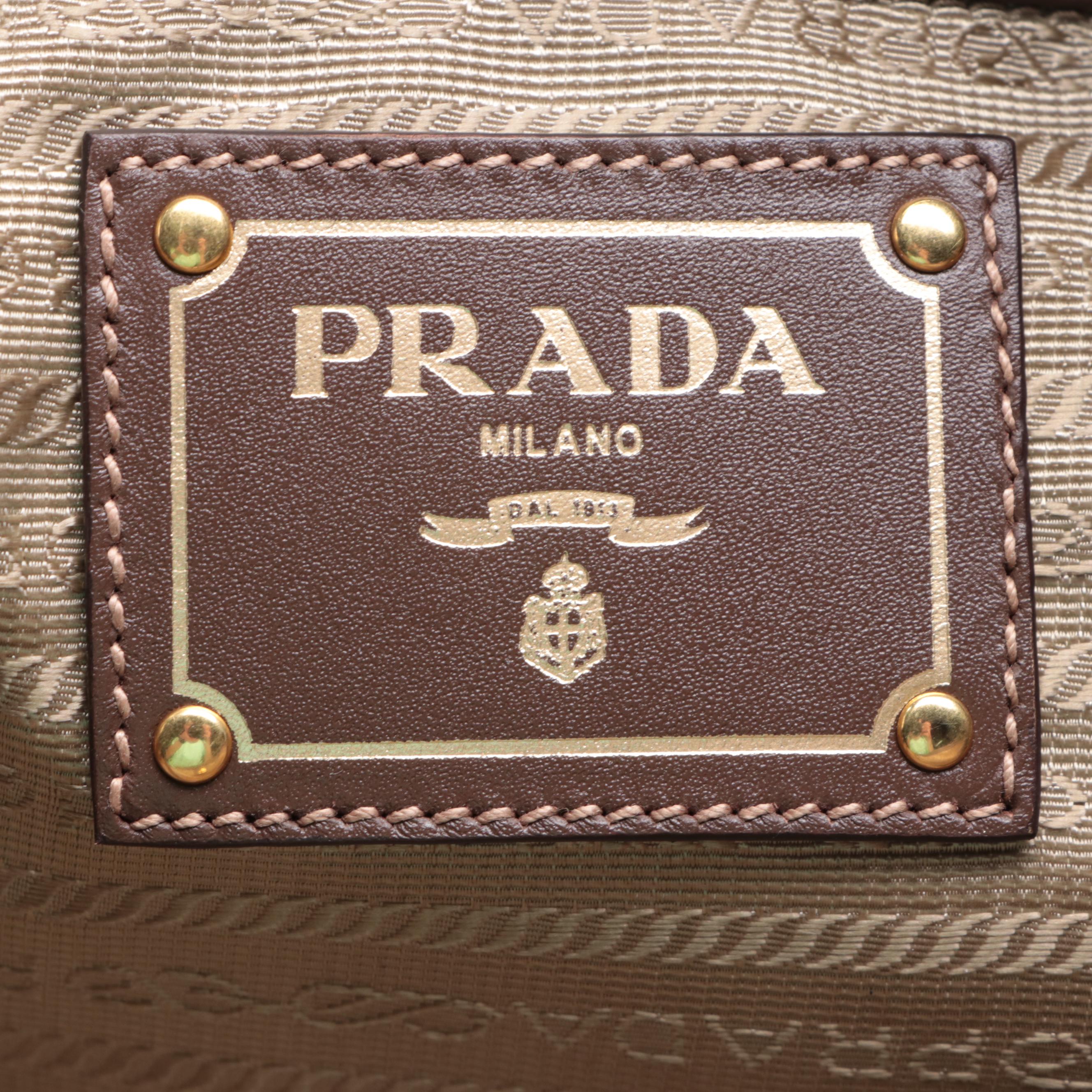 Prada Canapa Canvas and Leather Two-Way Bag