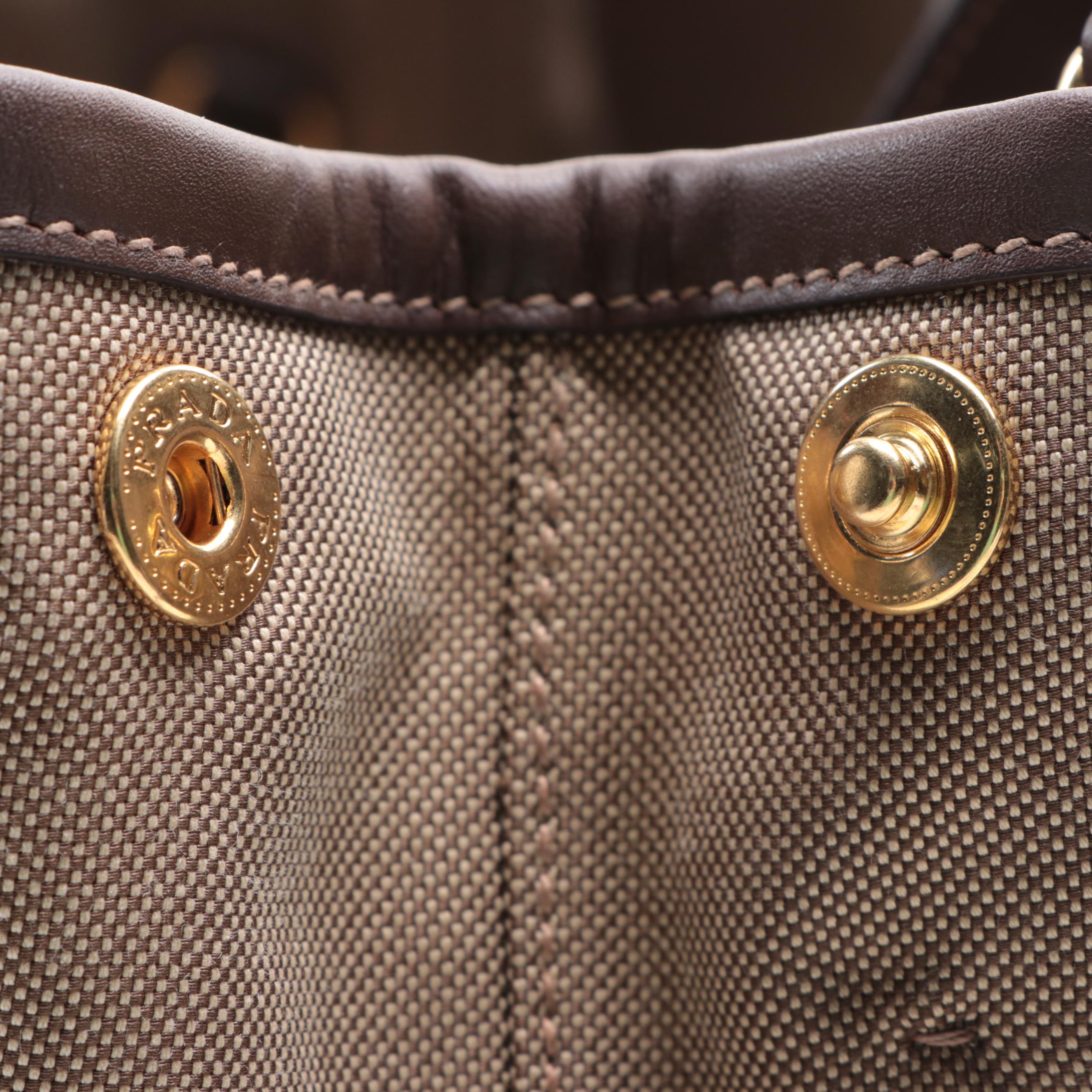 Prada Canapa Canvas and Leather Two-Way Bag