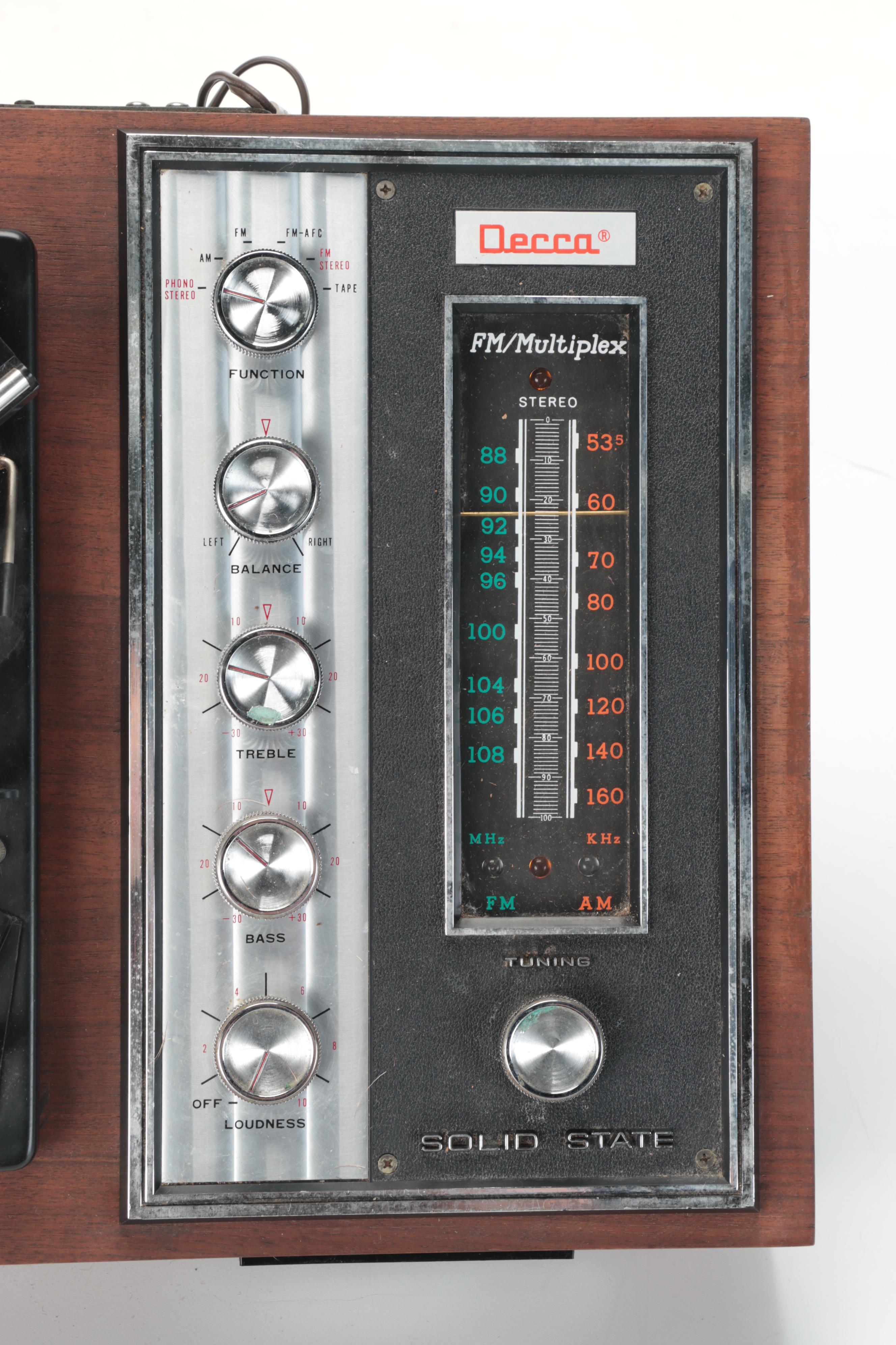 Decca Stereophonic Radio and Garrard Combination Record Player With Loudspeakers