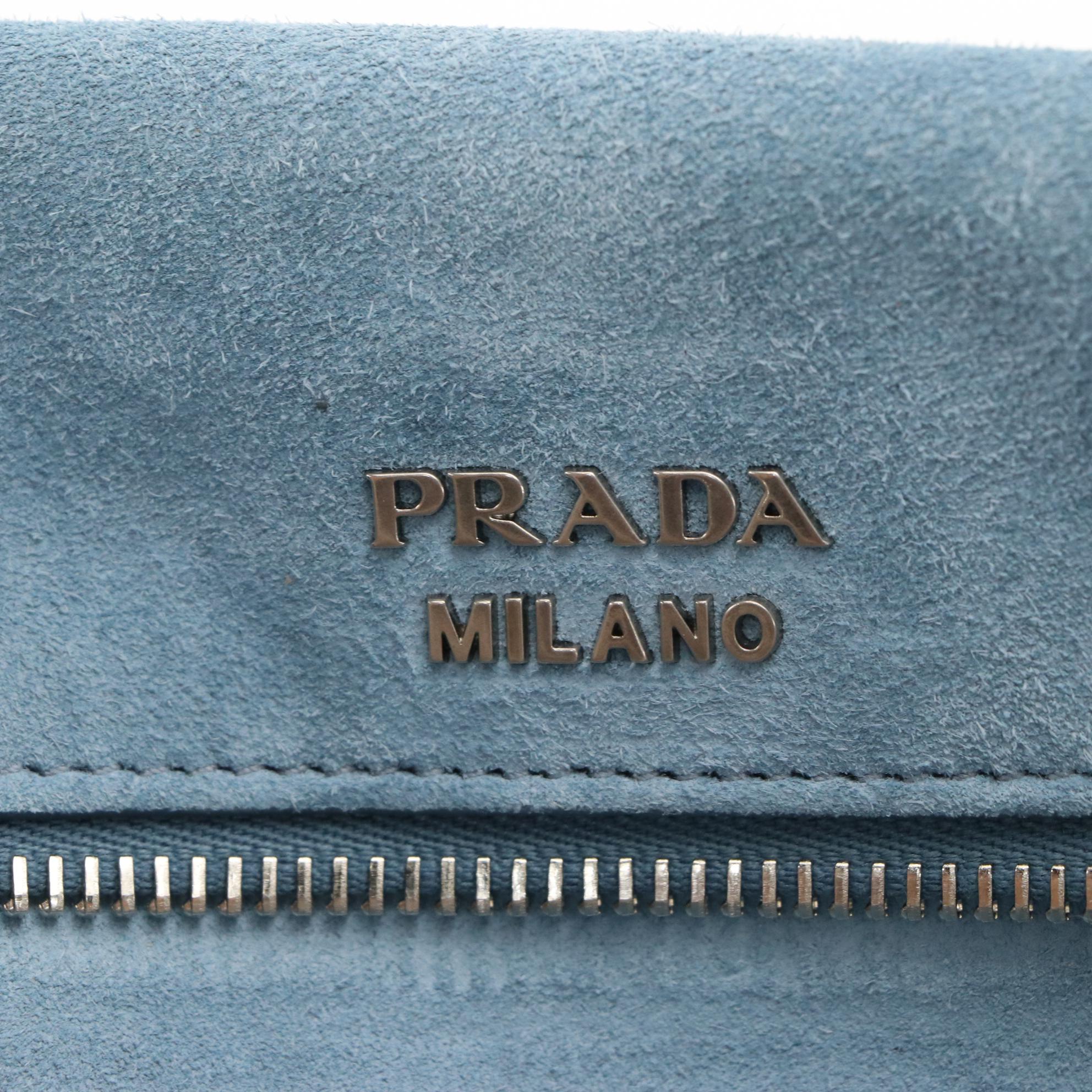 Prada Etiquette Front Flap Two-Way Handbag in Grained Leather