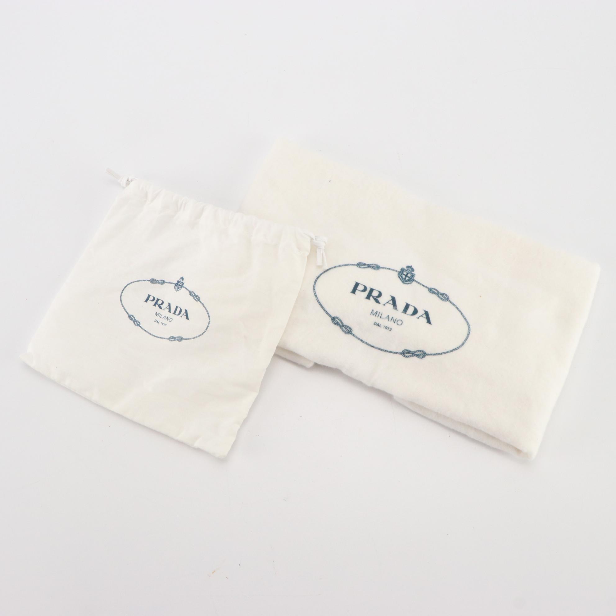 Prada Etiquette Front Flap Two-Way Handbag in Grained Leather