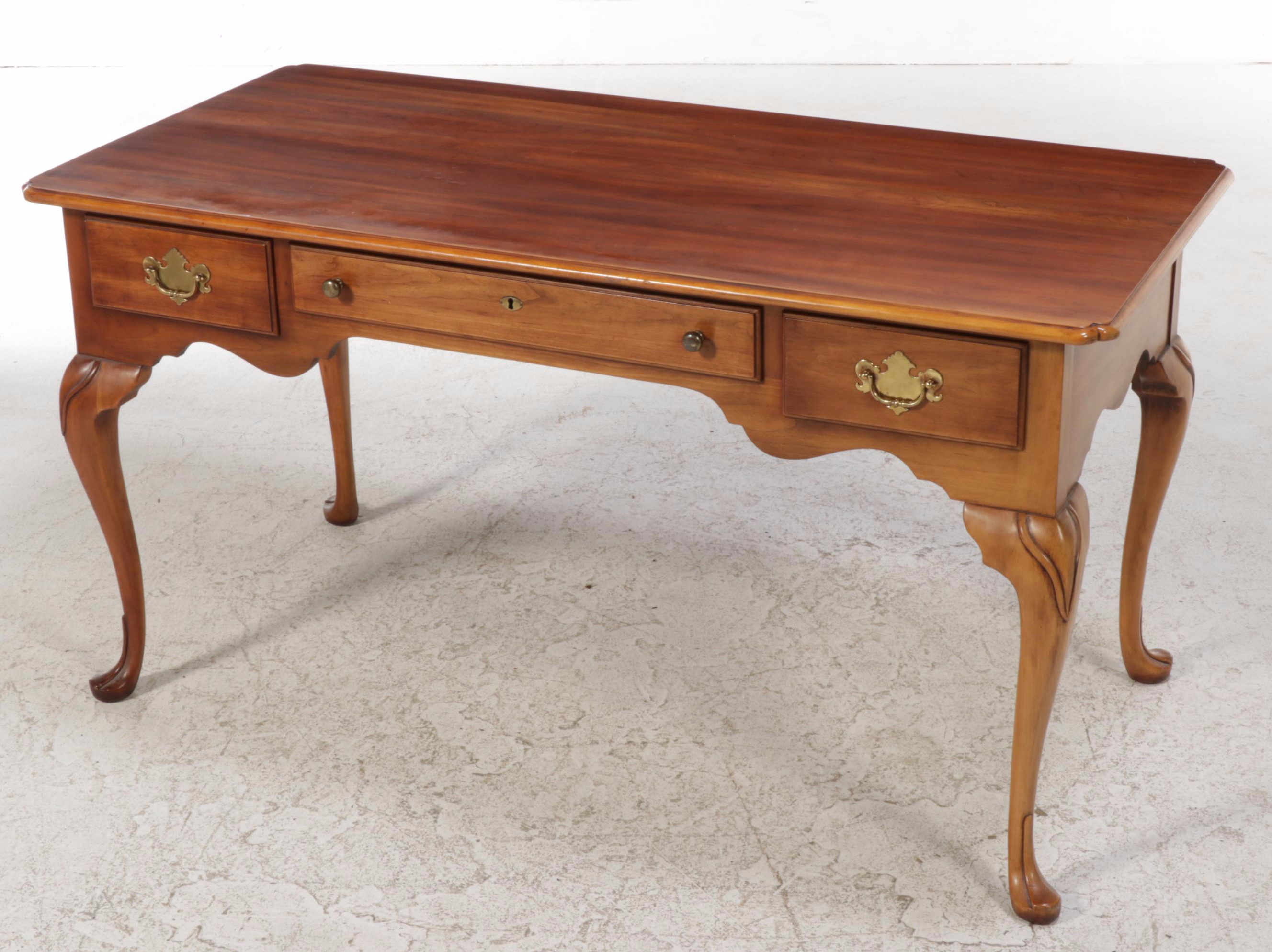 Statton Queen Anne Style Cherry Writing Desk with Armchair