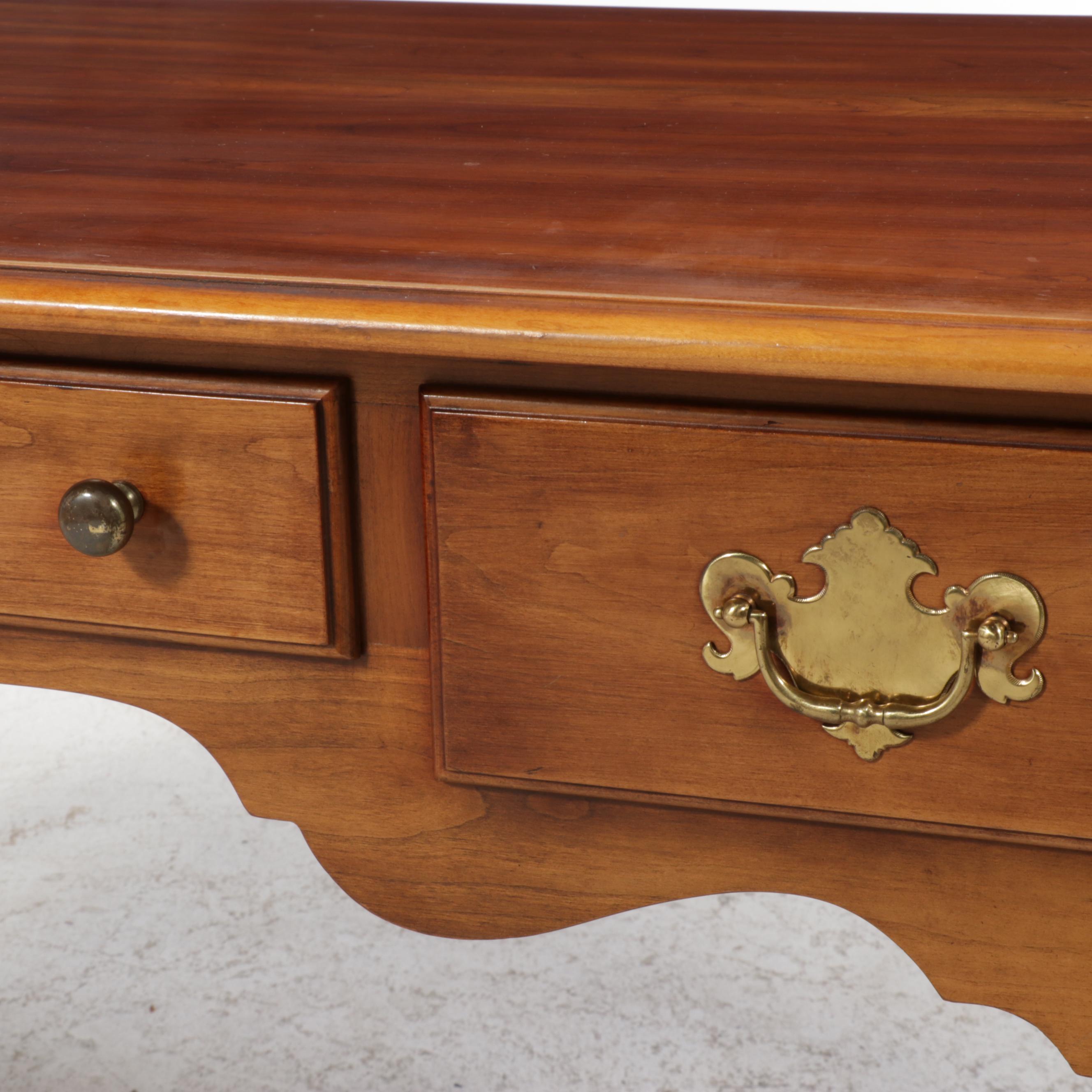 Statton Queen Anne Style Cherry Writing Desk with Armchair