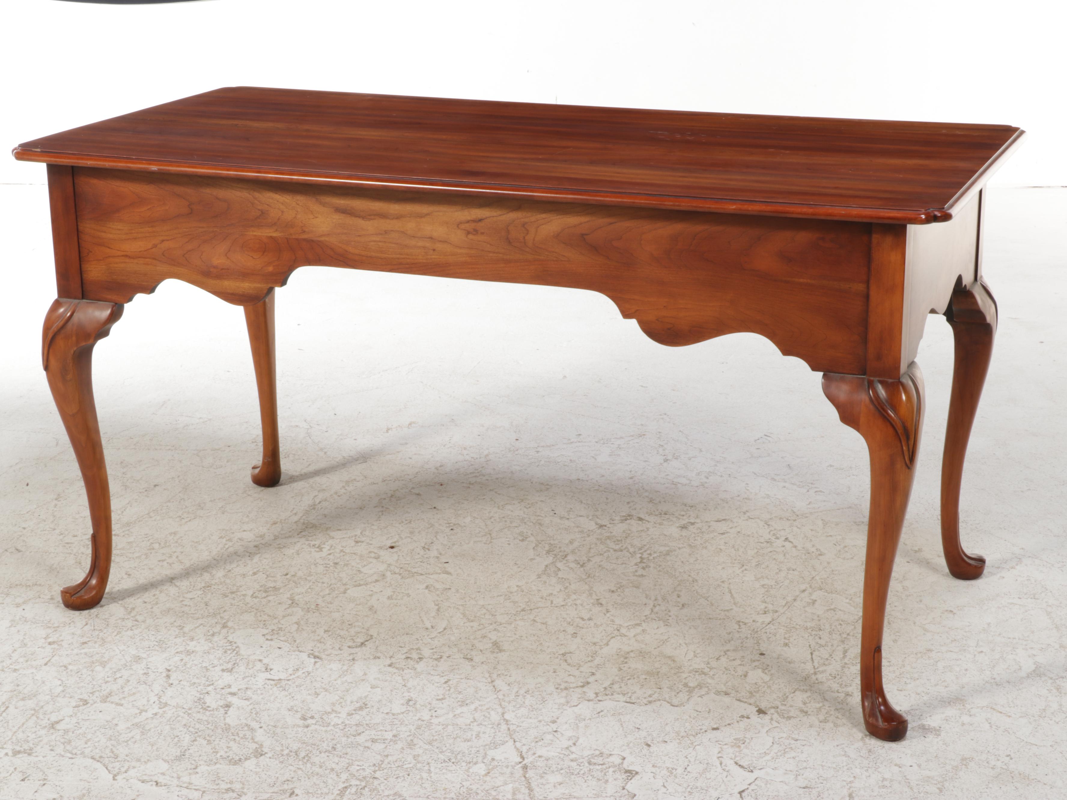 Statton Queen Anne Style Cherry Writing Desk with Armchair