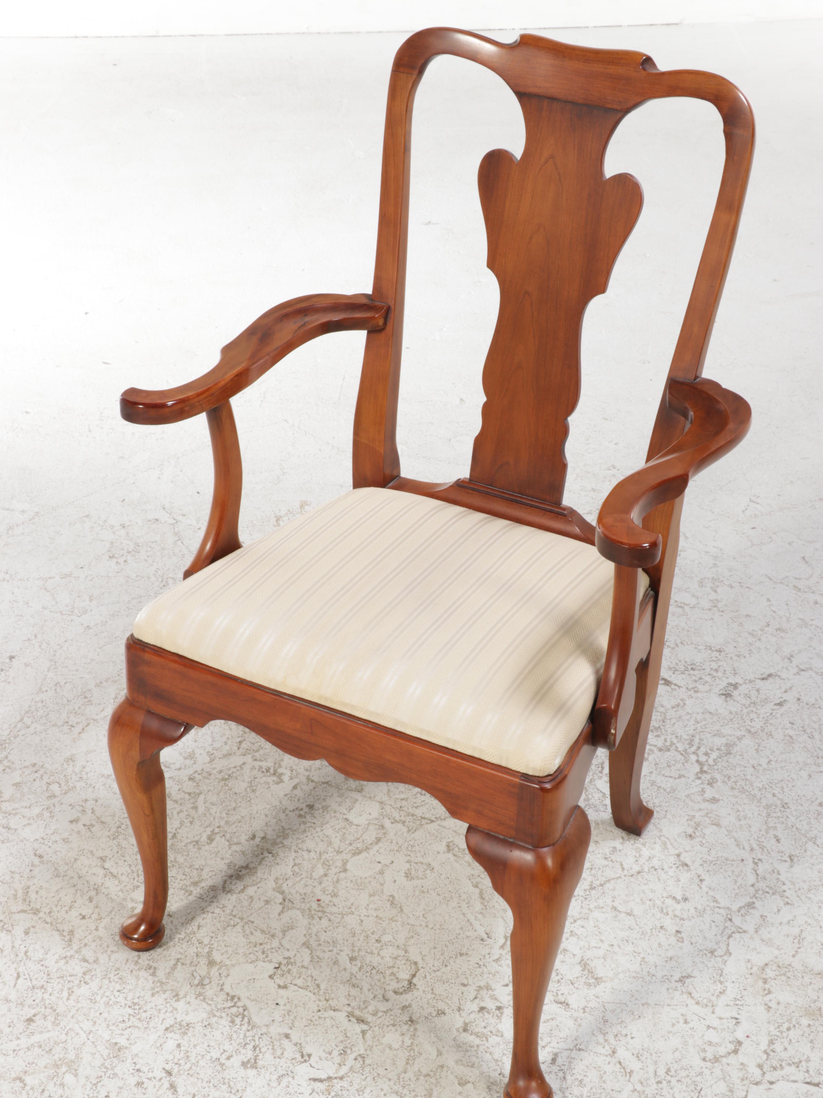 Statton Queen Anne Style Cherry Writing Desk with Armchair