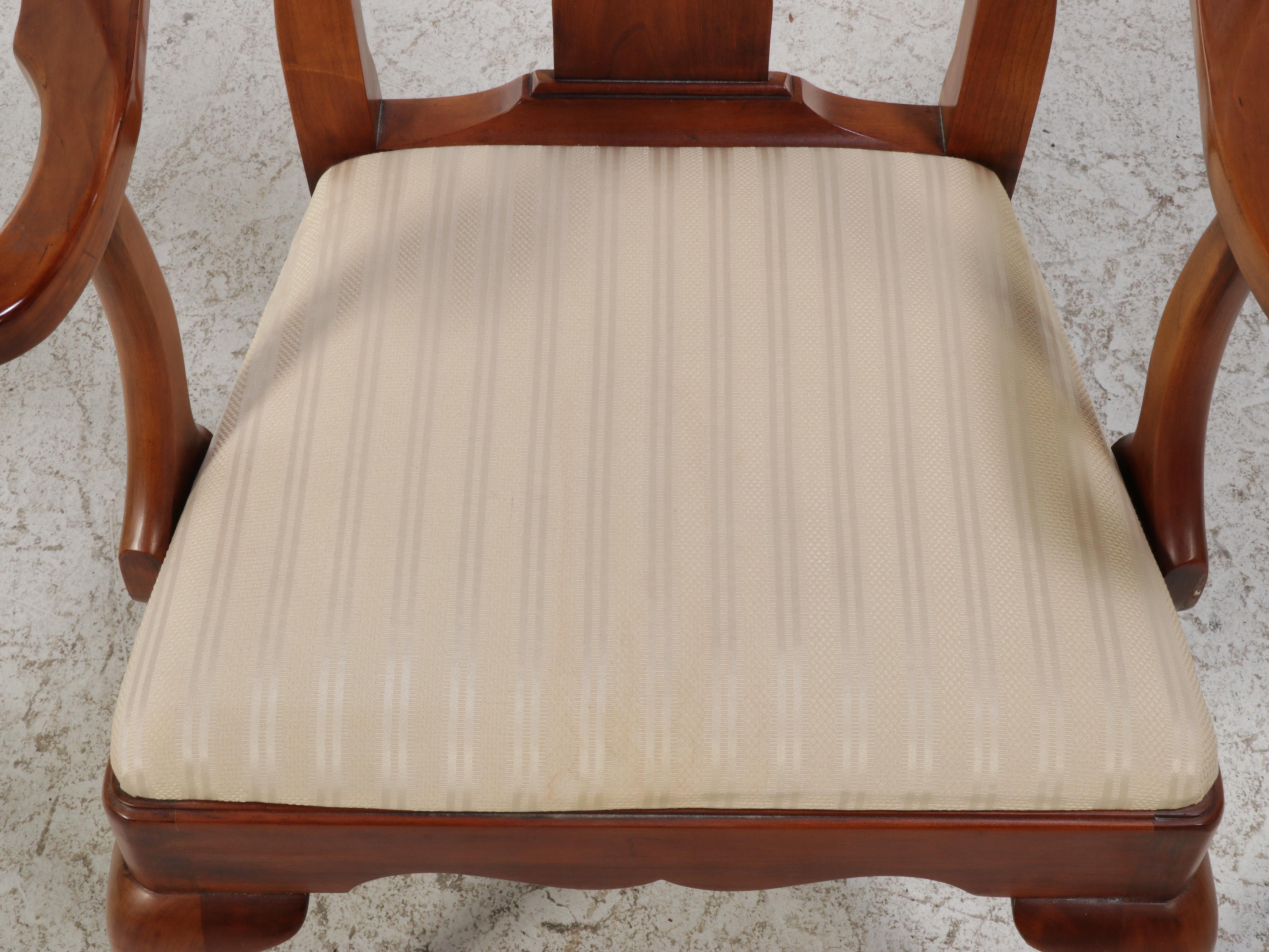 Statton Queen Anne Style Cherry Writing Desk with Armchair