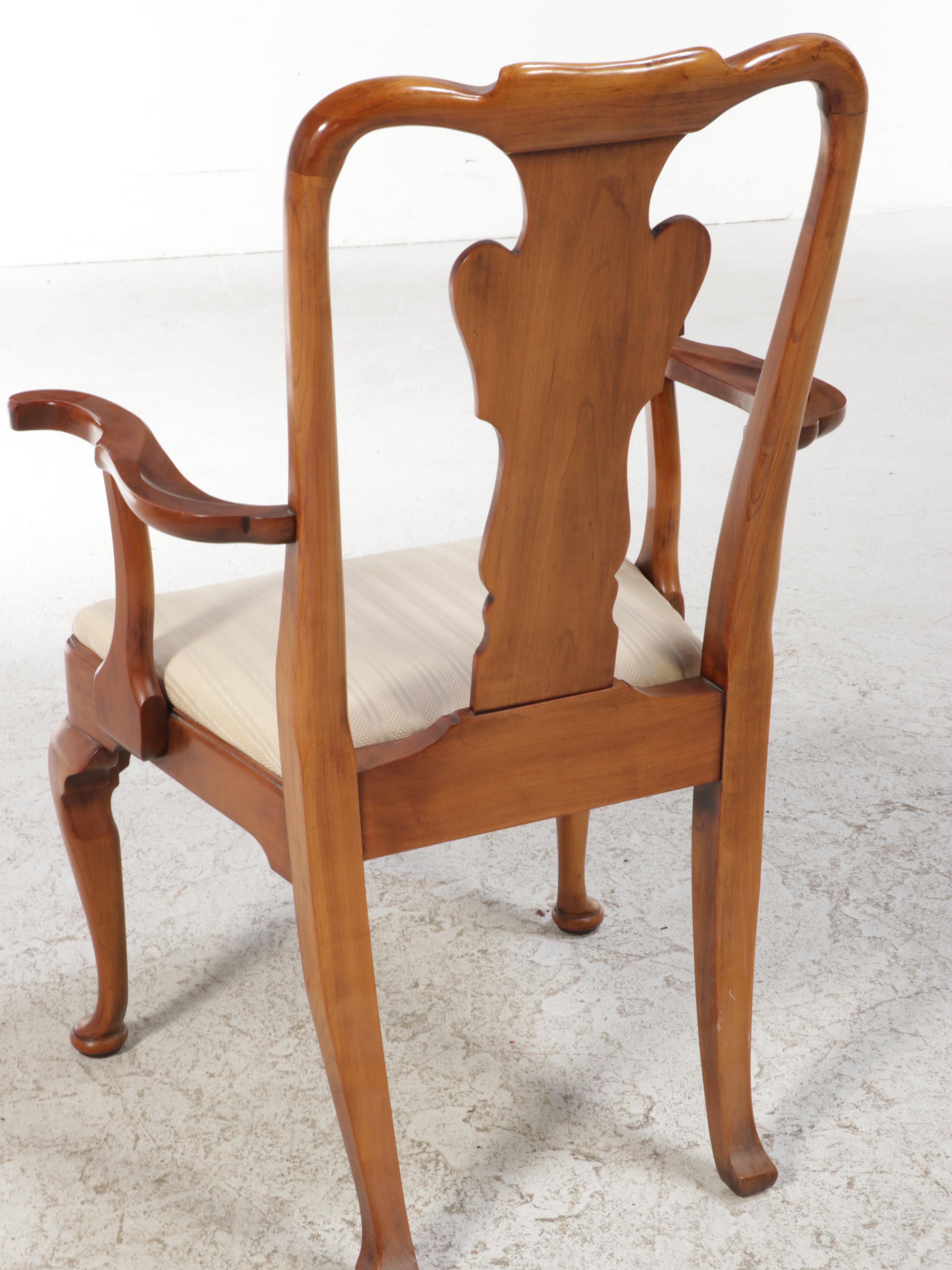 Statton Queen Anne Style Cherry Writing Desk with Armchair