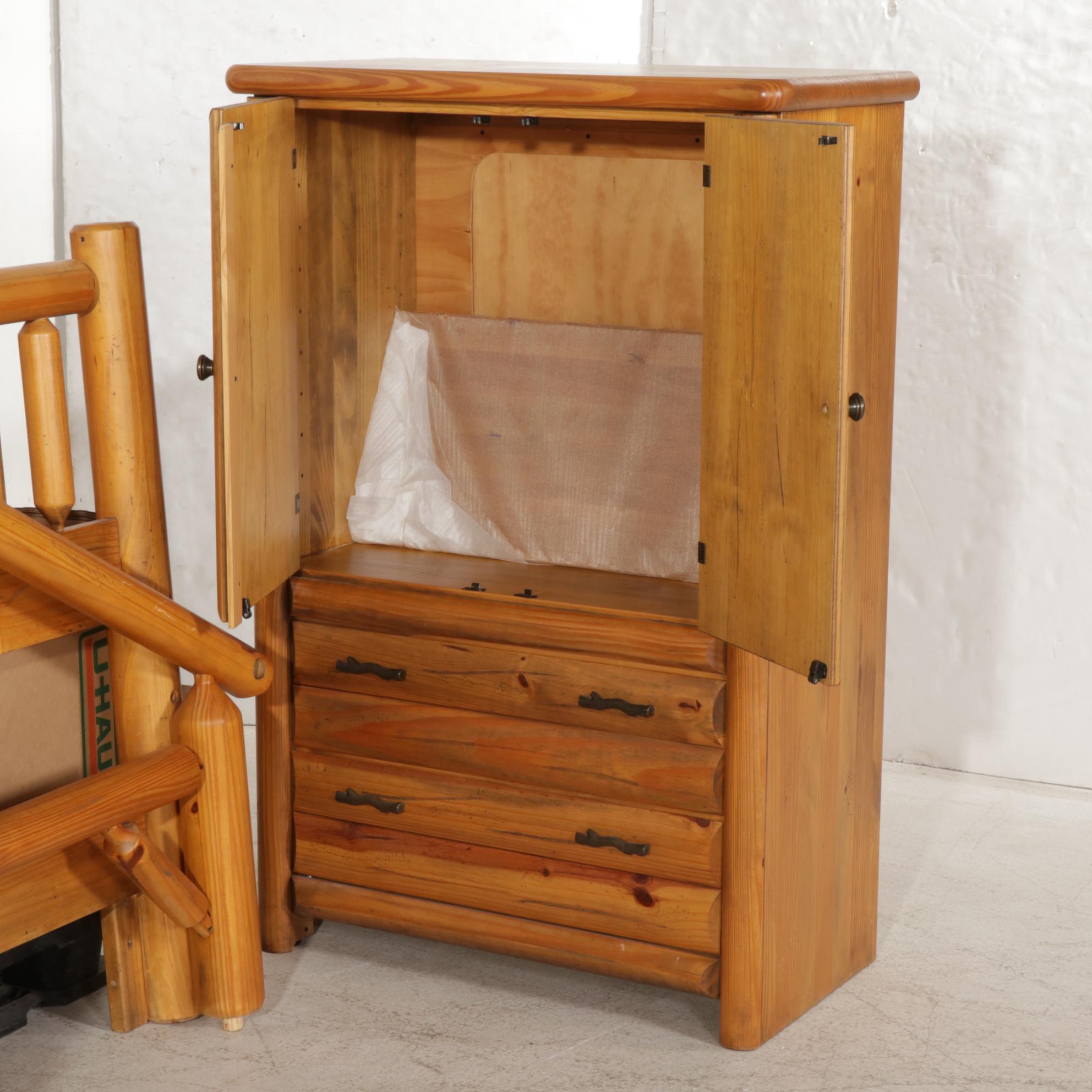 Rustic Yellow Pine Bedroom Suite with Canopy Bed