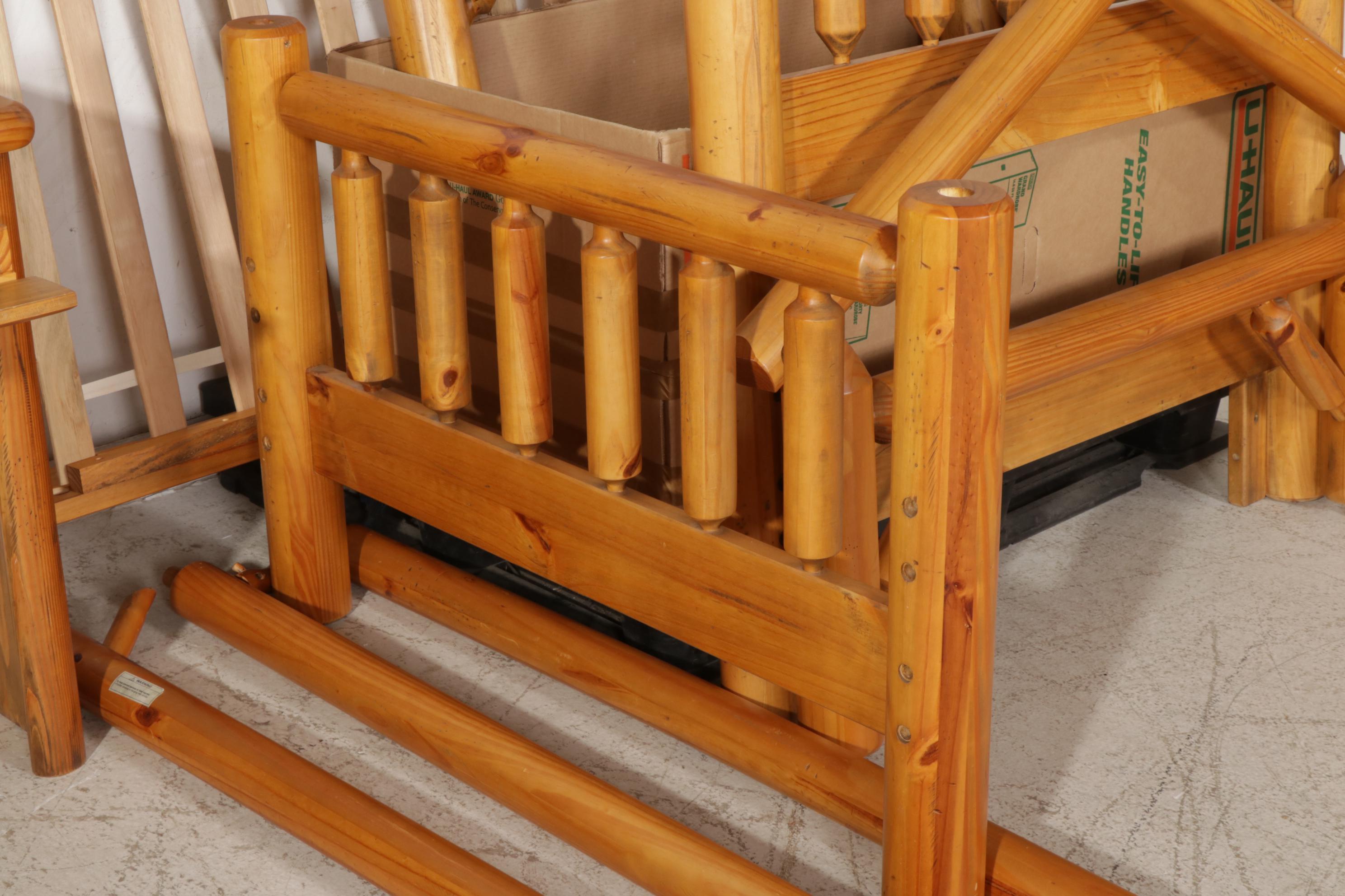 Rustic Yellow Pine Bedroom Suite with Canopy Bed