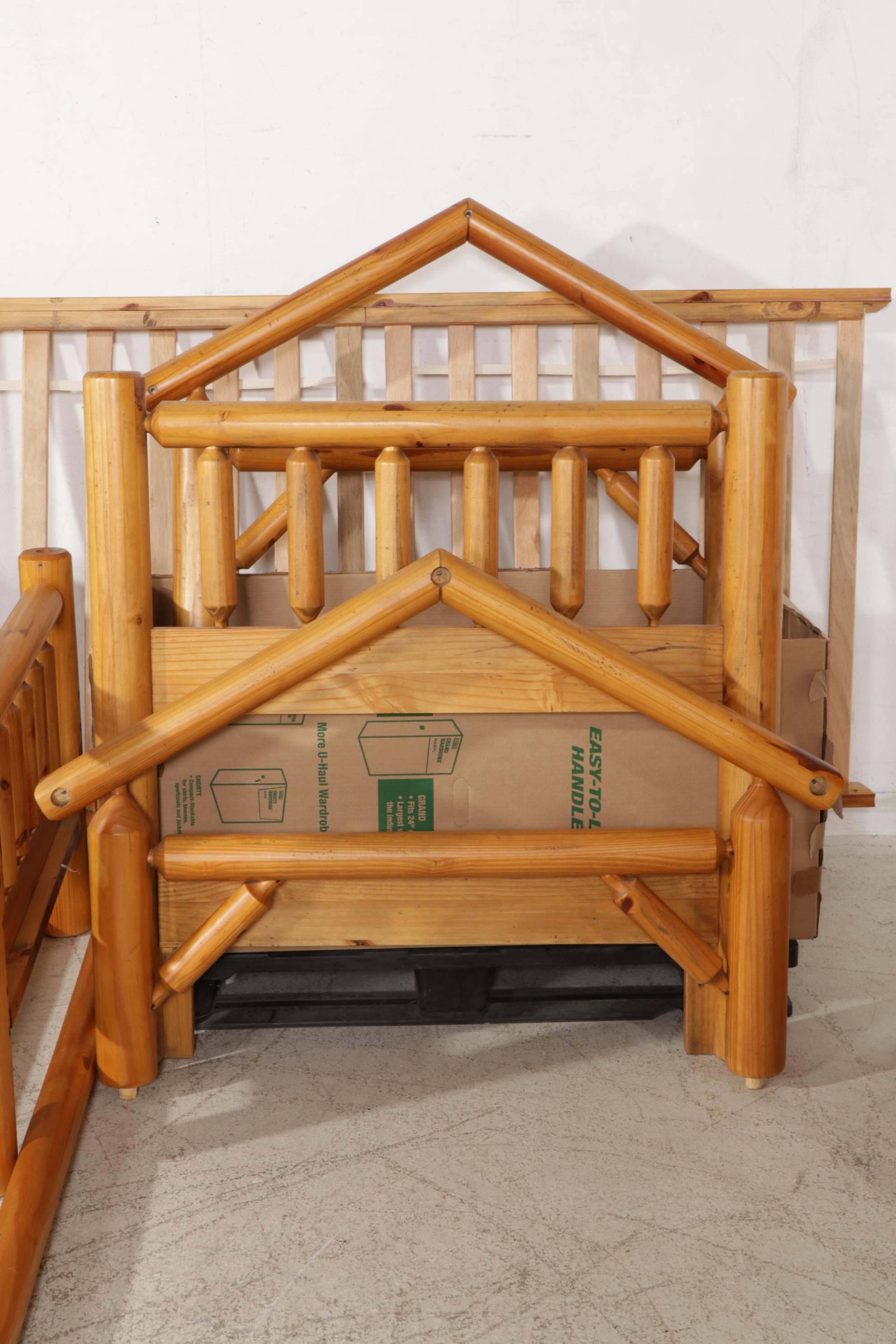 Rustic Yellow Pine Bedroom Suite with Canopy Bed