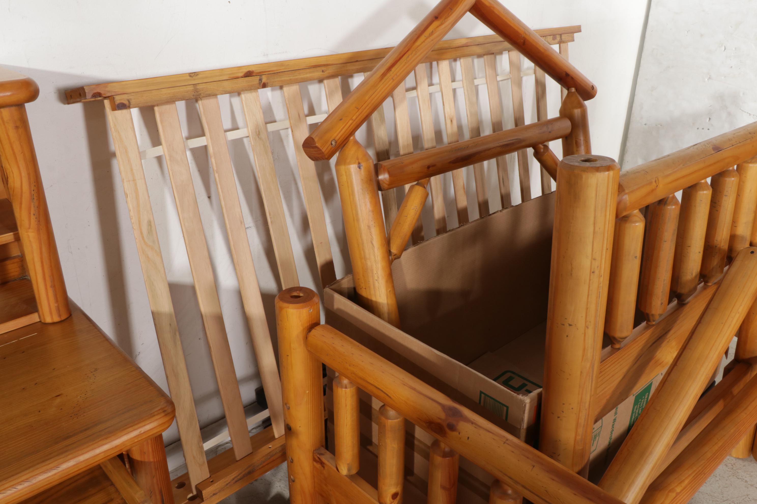 Rustic Yellow Pine Bedroom Suite with Canopy Bed