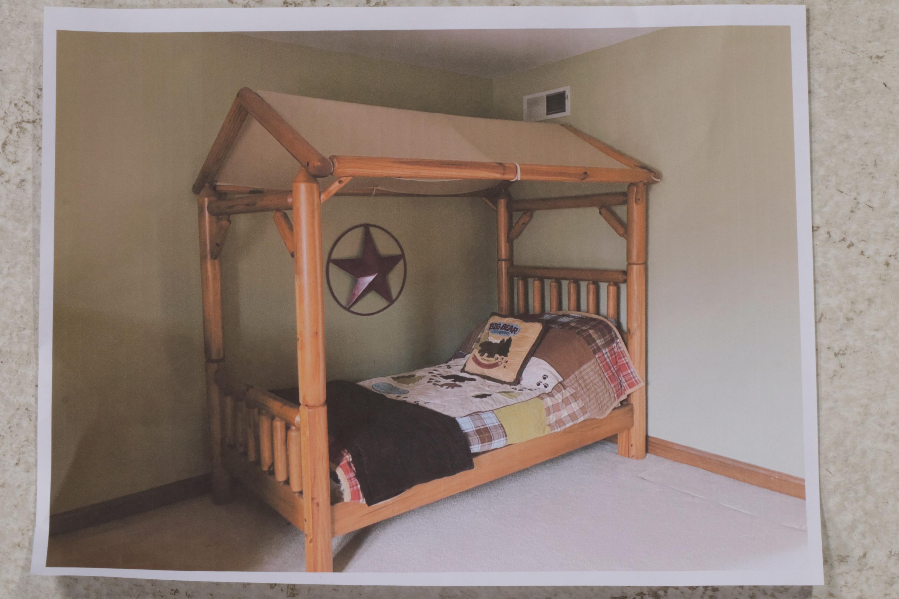 Rustic Yellow Pine Bedroom Suite with Canopy Bed