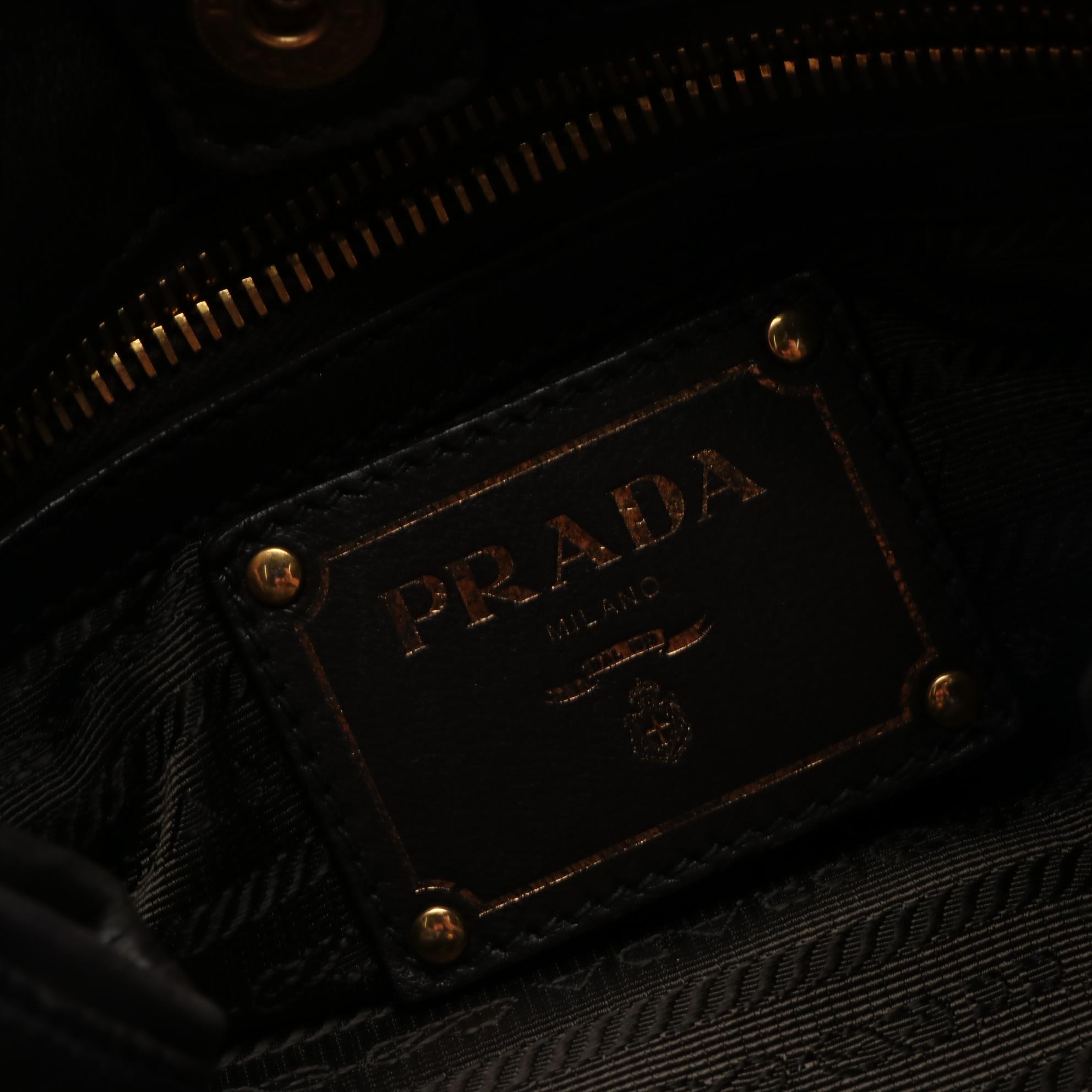 Prada Tessuto Logo Tote Bag in Nylon with Leather Trim