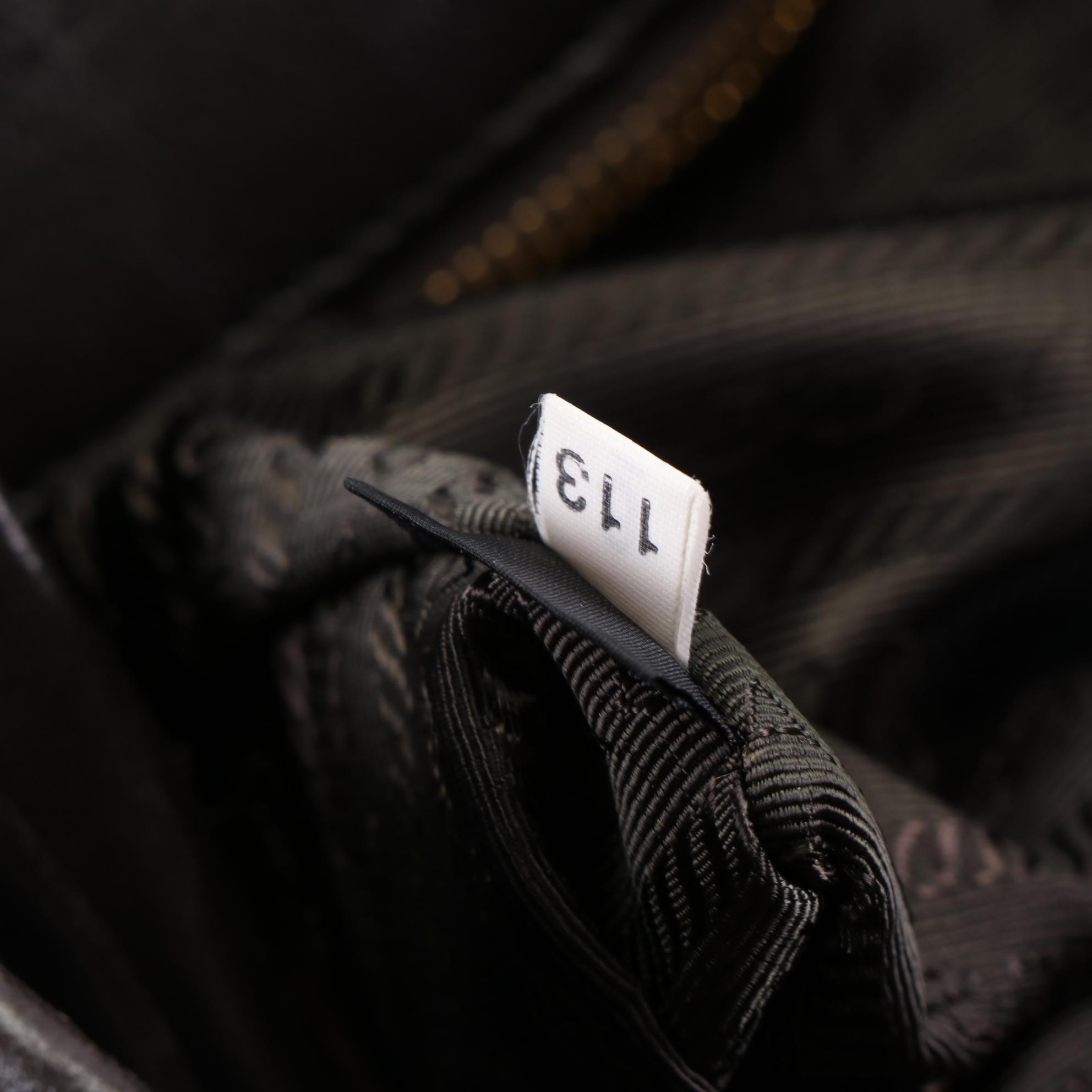 Prada Tessuto Logo Tote Bag in Nylon with Leather Trim