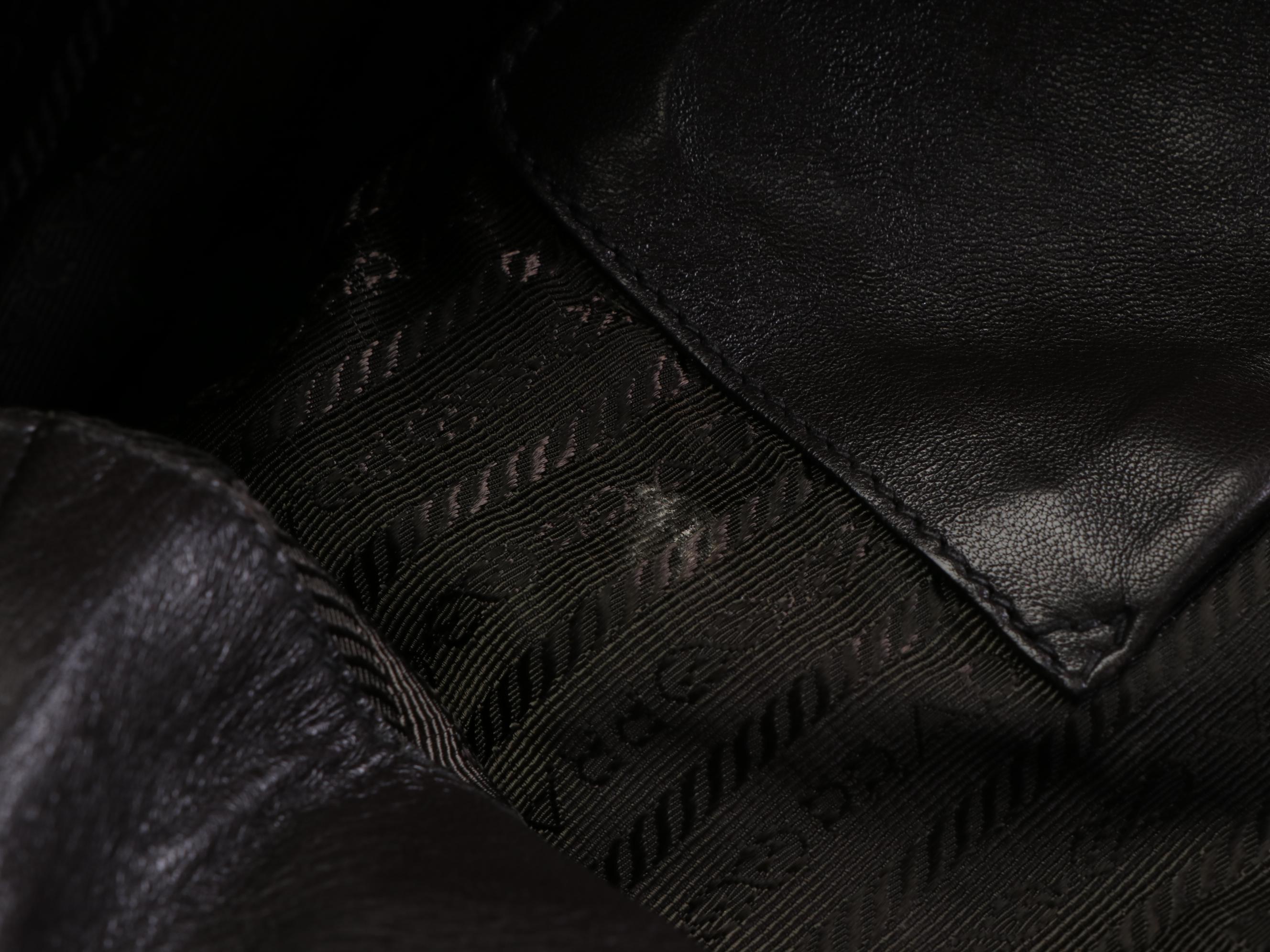 Prada Tessuto Logo Tote Bag in Nylon with Leather Trim