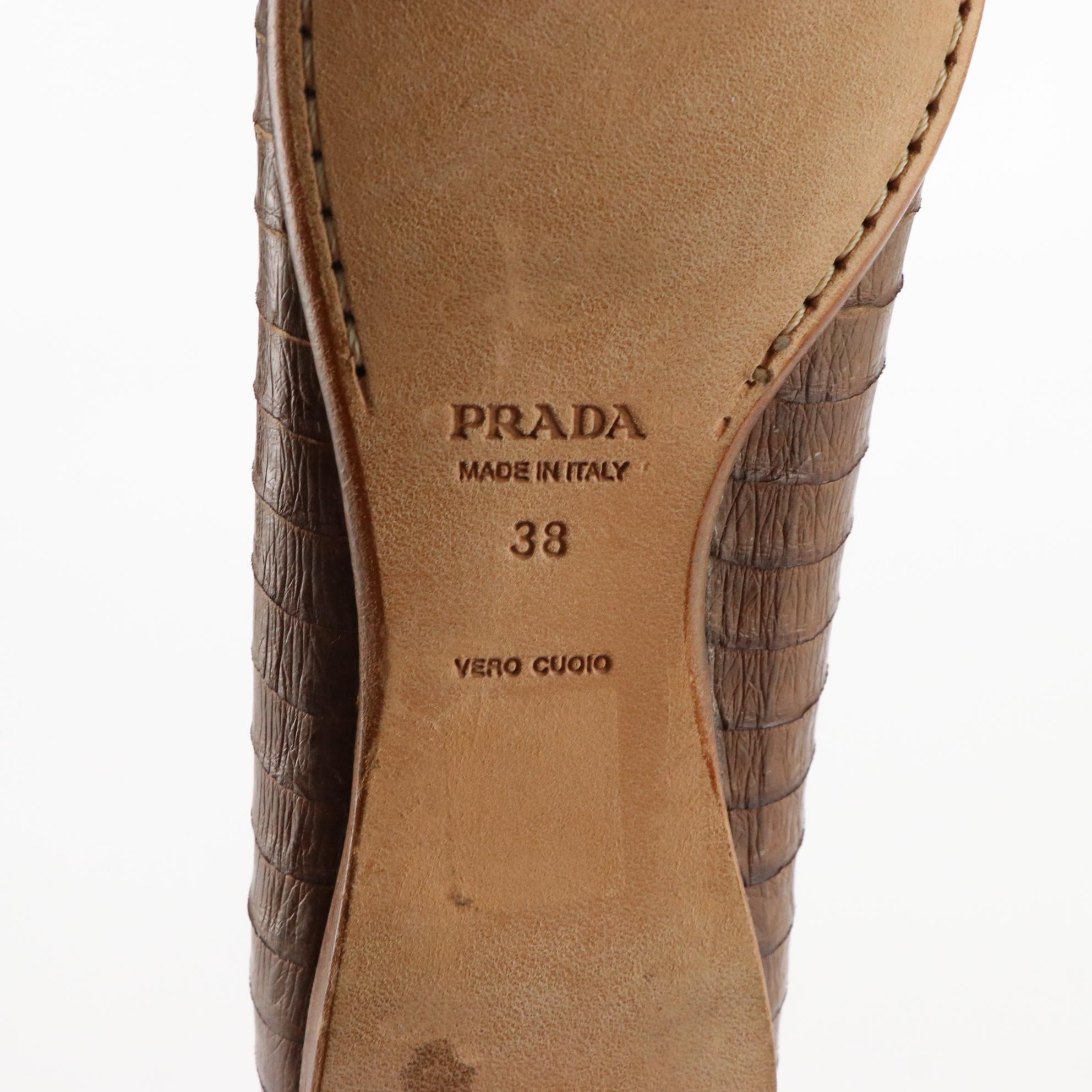 Prada Loafers in Blue and Brown Python Skin