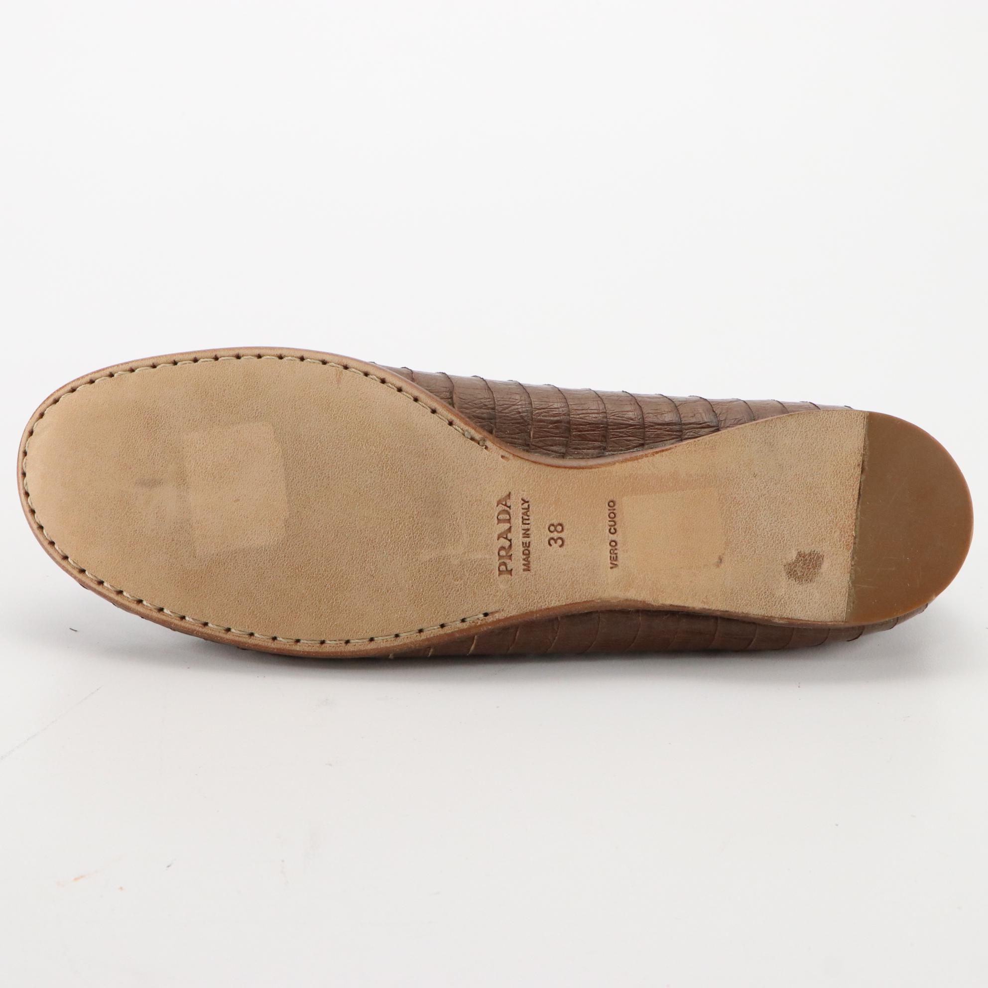 Prada Loafers in Blue and Brown Python Skin