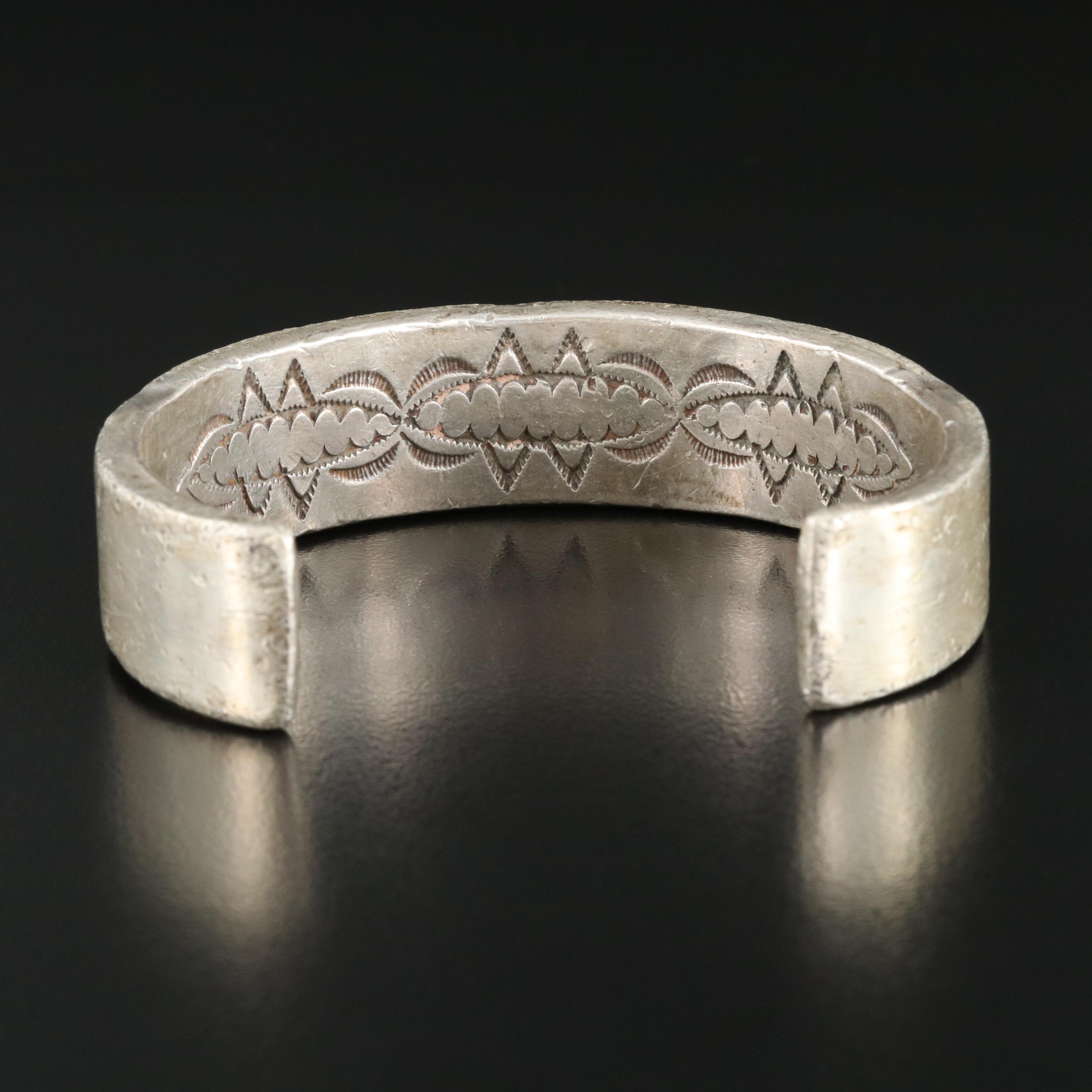 Darin Bill Navajo Diné Sterling Cuff with Gold Filled Accent