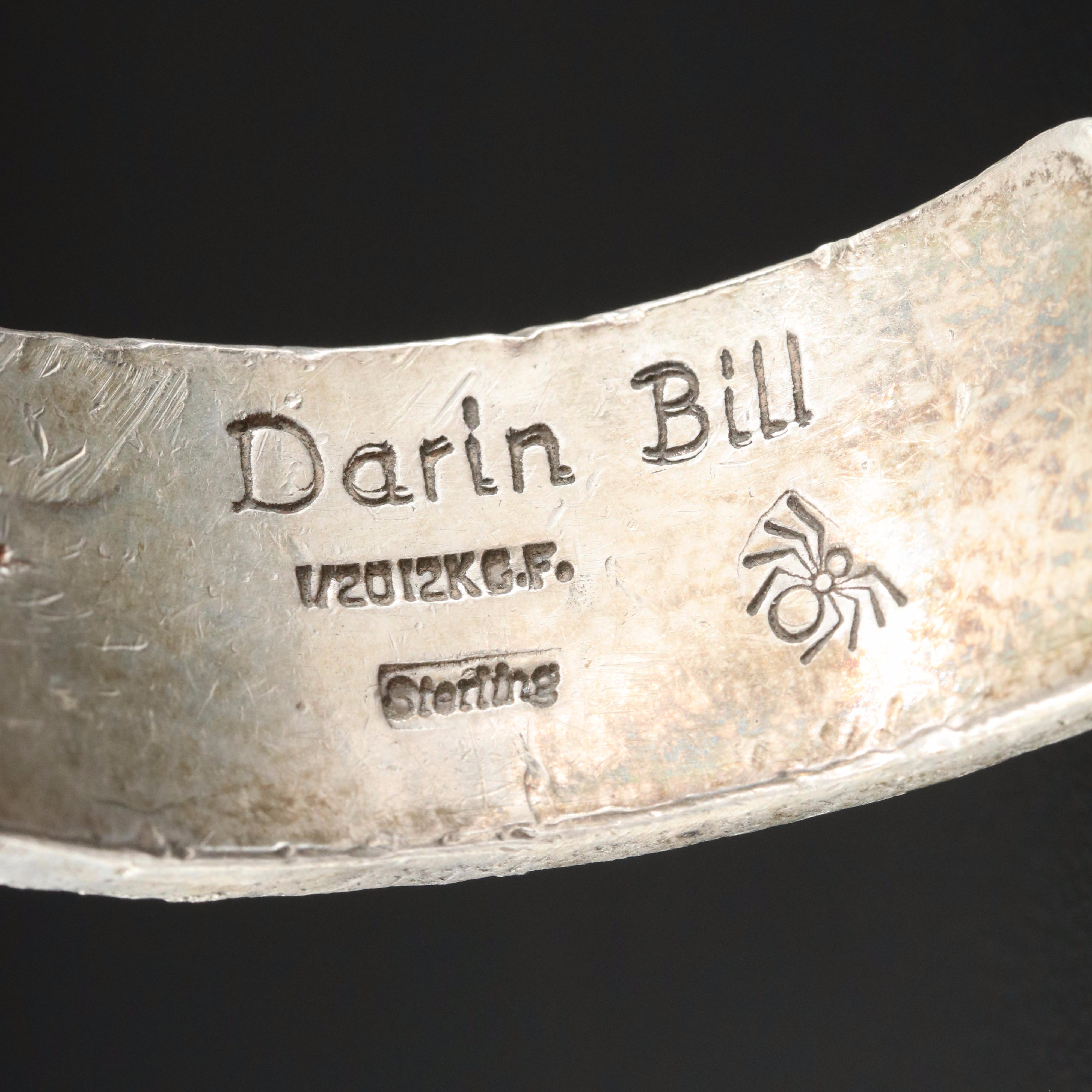 Darin Bill Navajo Diné Sterling Cuff with Gold Filled Accent