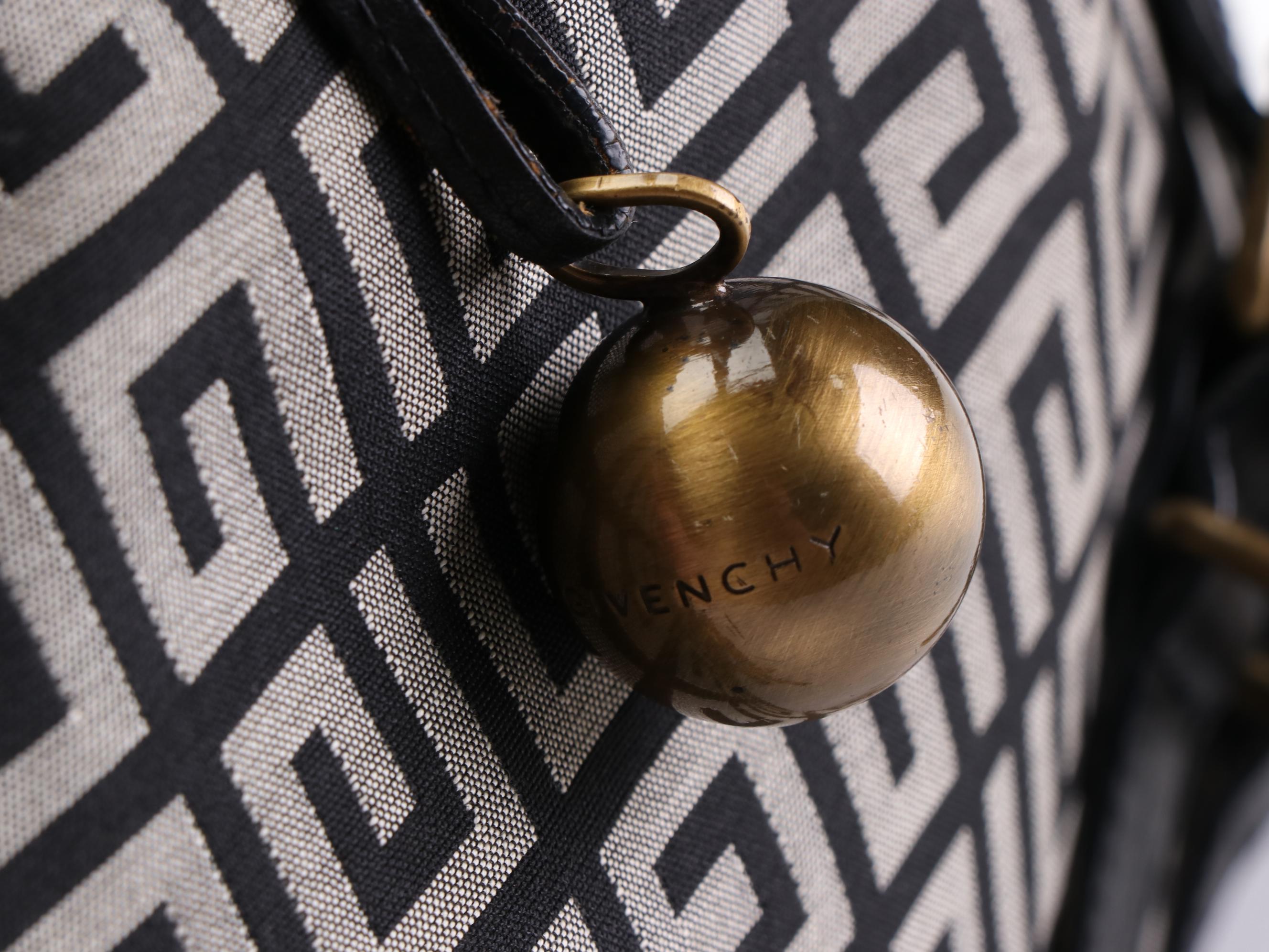 Givenchy Buckle Strap Shoulder Bag in Logo Jacquard Canvas and Leather