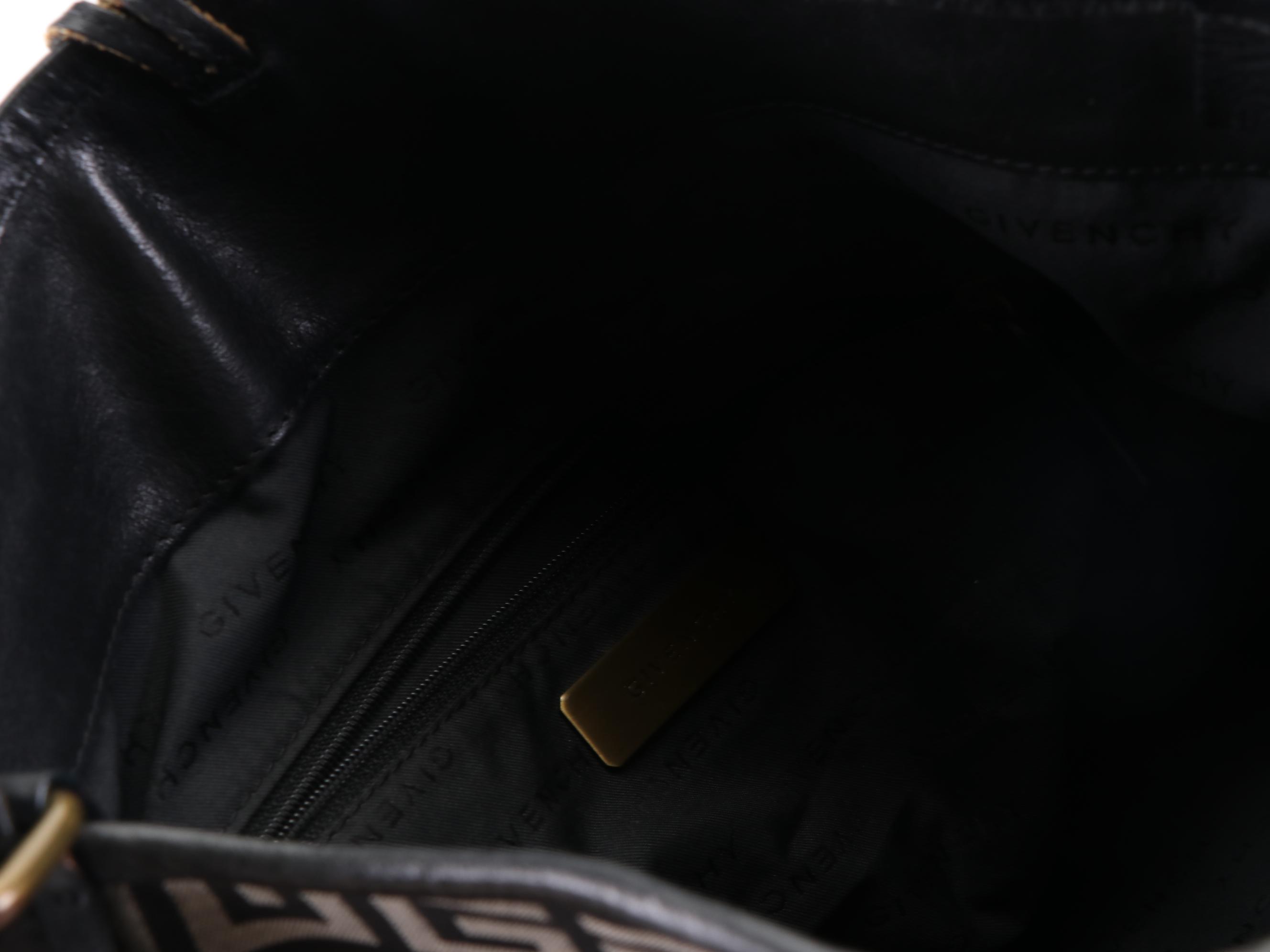 Givenchy Buckle Strap Shoulder Bag in Logo Jacquard Canvas and Leather