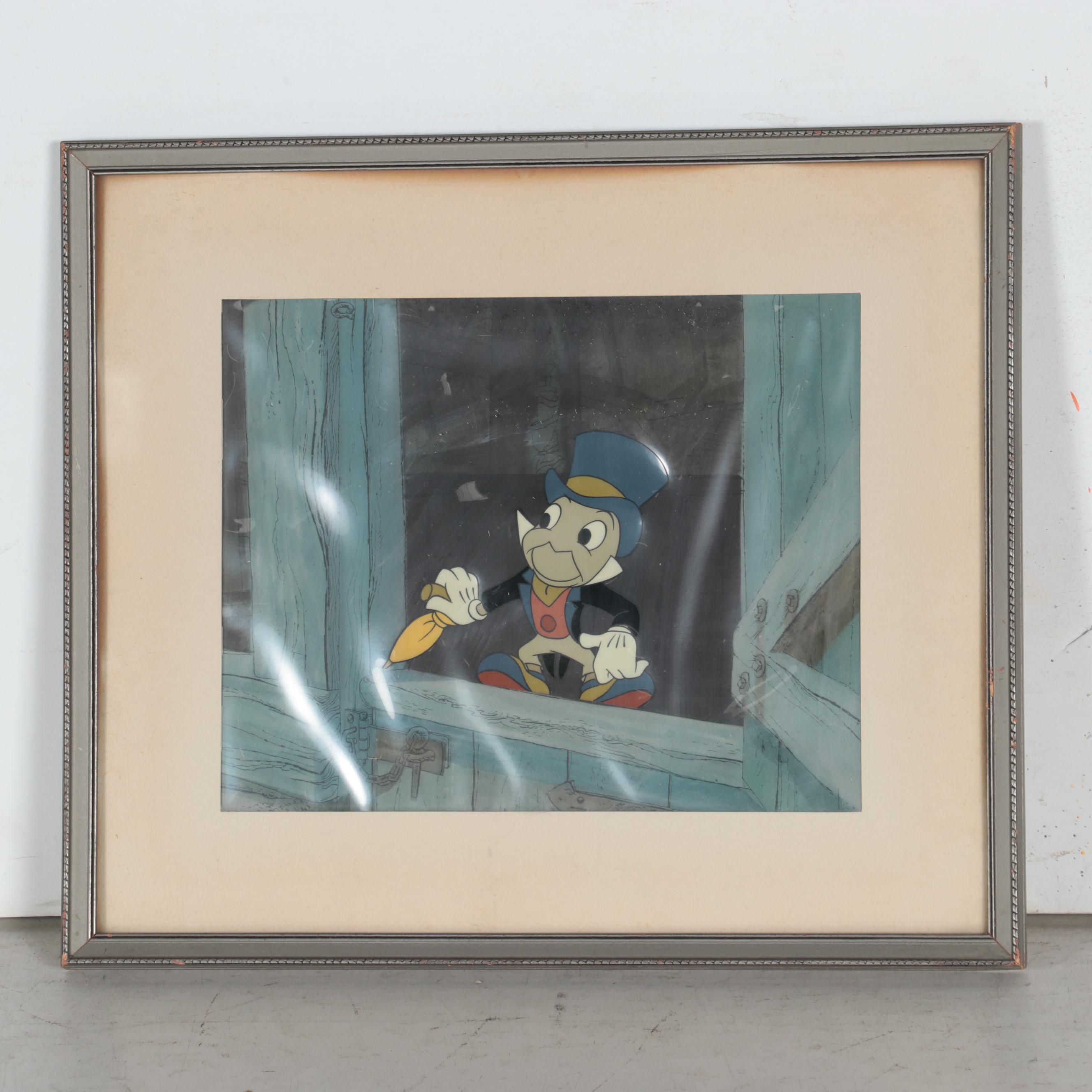 Disney Jiminy Cricket Production Cel, Circa 1960