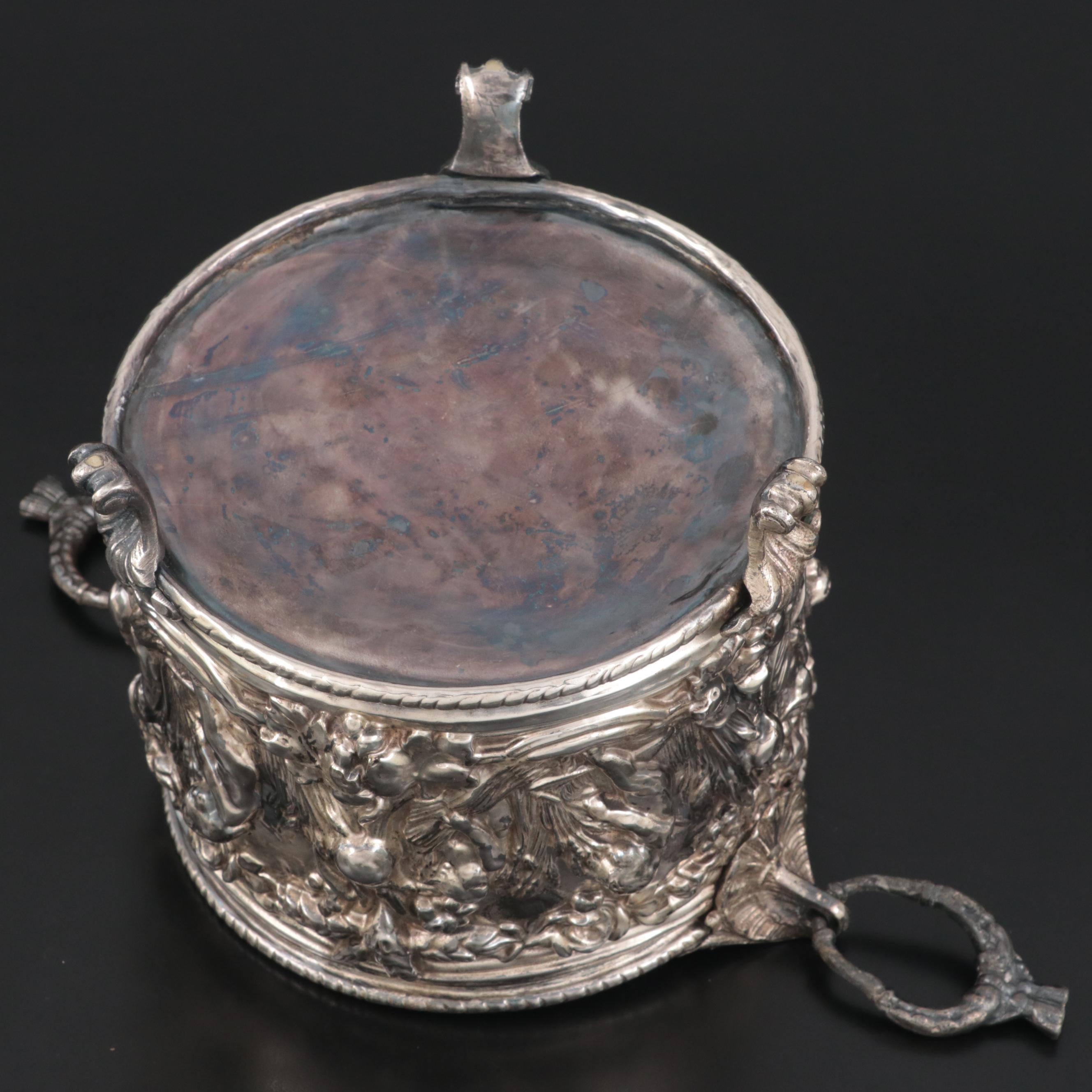 Swiss Baroque Style Silver Plate Cachepot , Early 20th Century