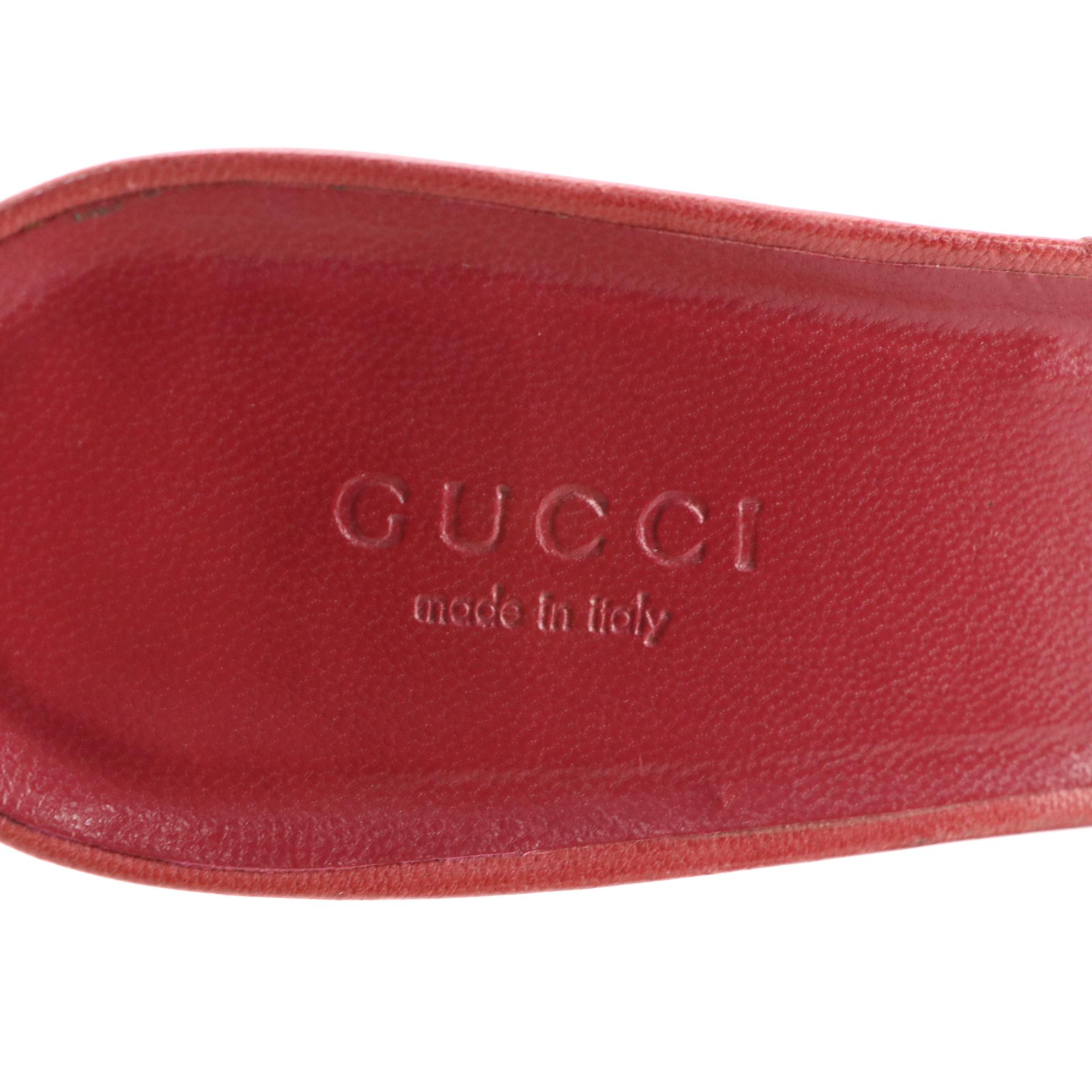 Gucci Criss Cross Mules in Pink Leather with Interlocking GG Charms