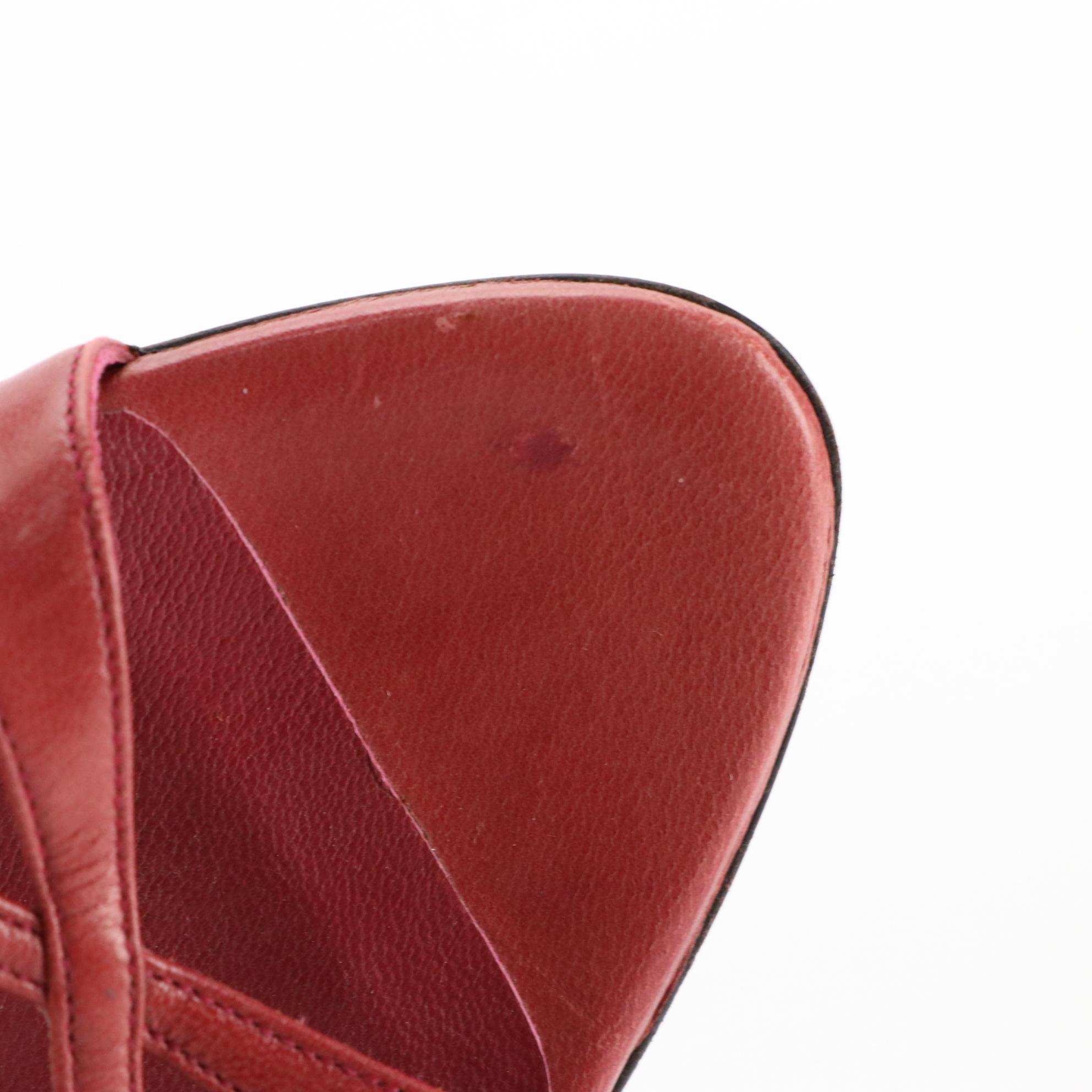 Gucci Criss Cross Mules in Pink Leather with Interlocking GG Charms