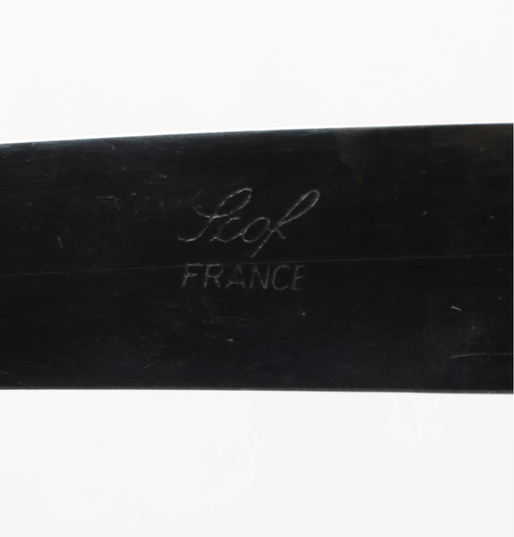 Scof French Blue Pompadour Pearlized-Handle and Stainless Steel Flatware Set