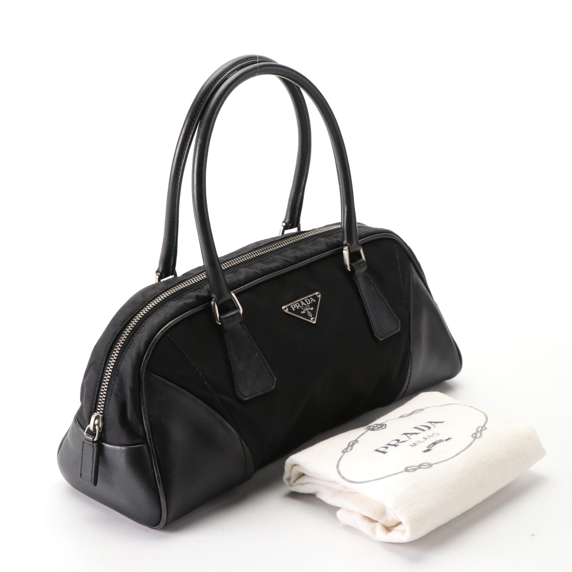Prada Nylon and Leather Handbag
