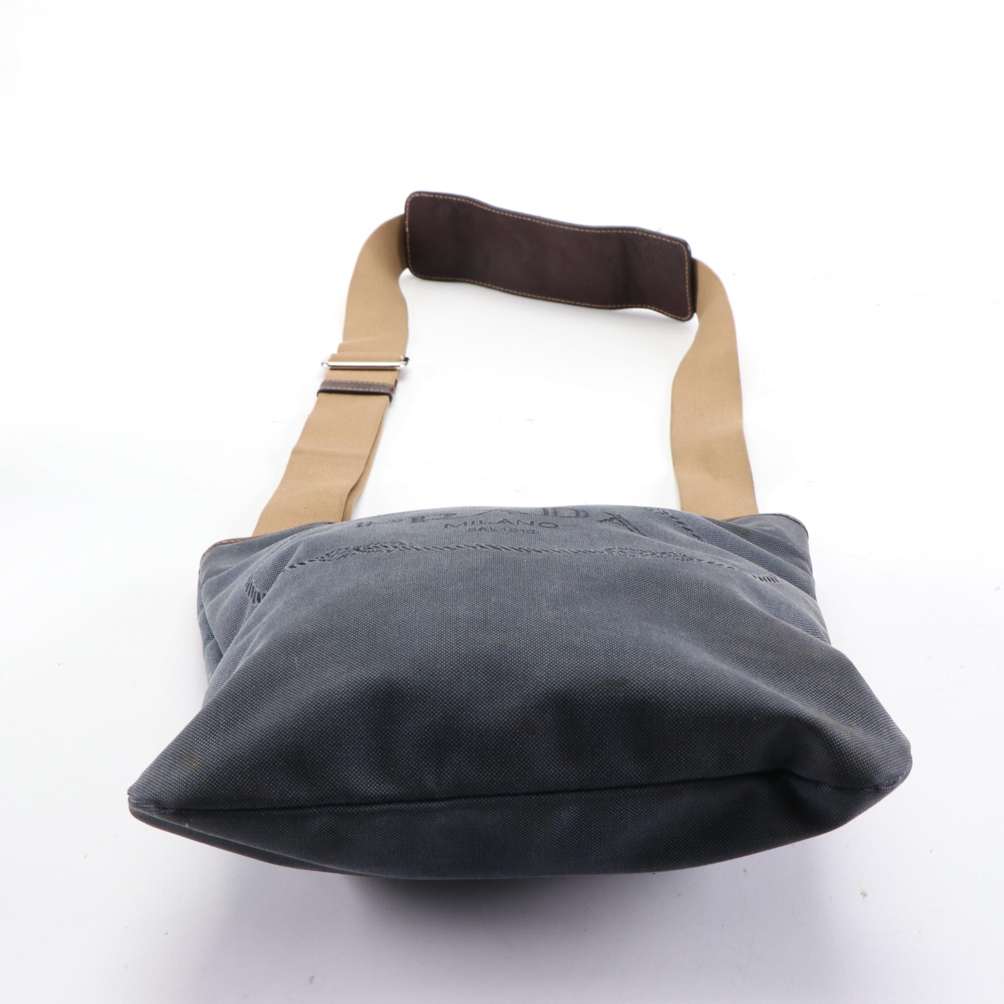 Prada Canapa Canvas Shoulder Bag