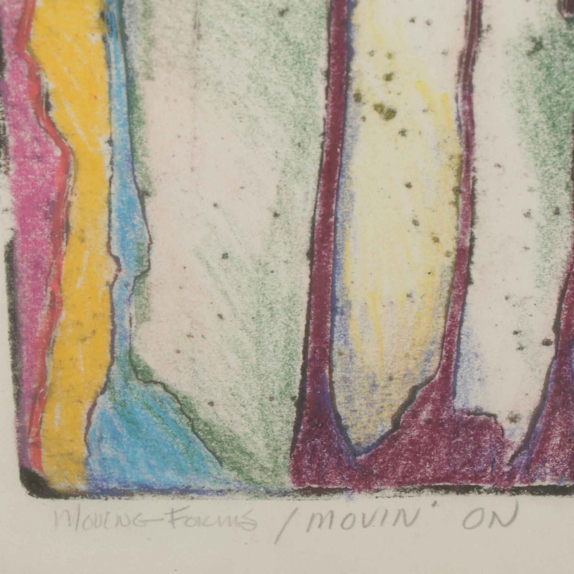 Jill Reiling Markey Color Etching "Moving Forms/Movin' On," Late 20th Century