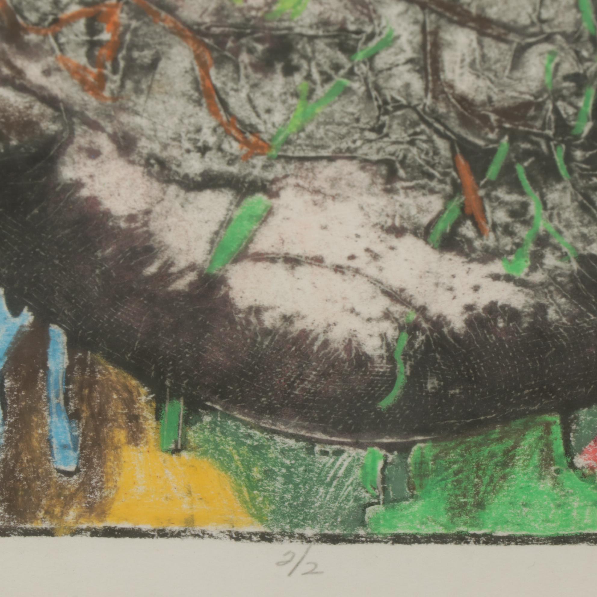 Jill Reiling Markey Color Etching "Moving Forms/Movin' On," Late 20th Century