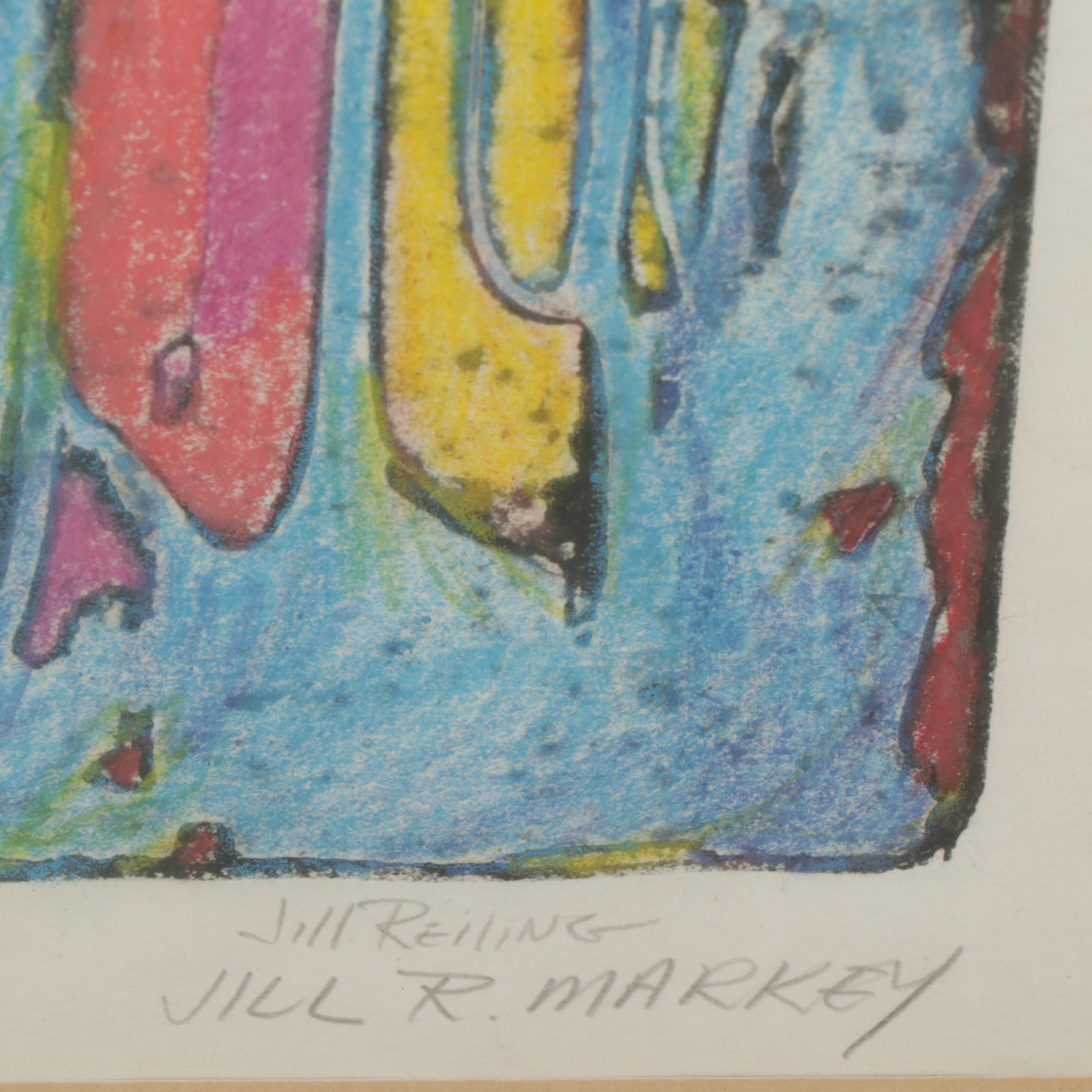 Jill Reiling Markey Color Etching "Moving Forms/Movin' On," Late 20th Century