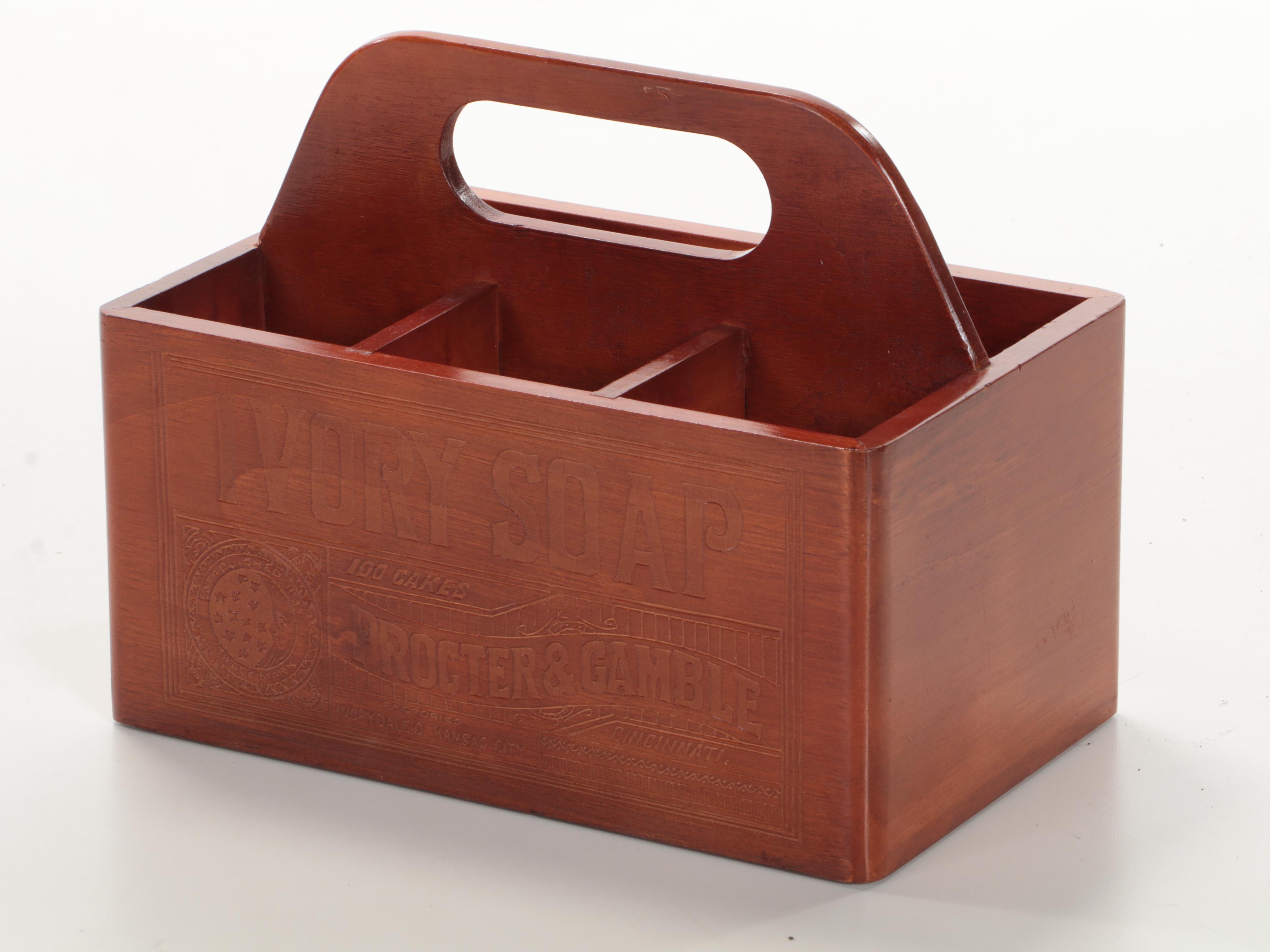 Ivory Soap Wooden Caddy with Tripod Stool