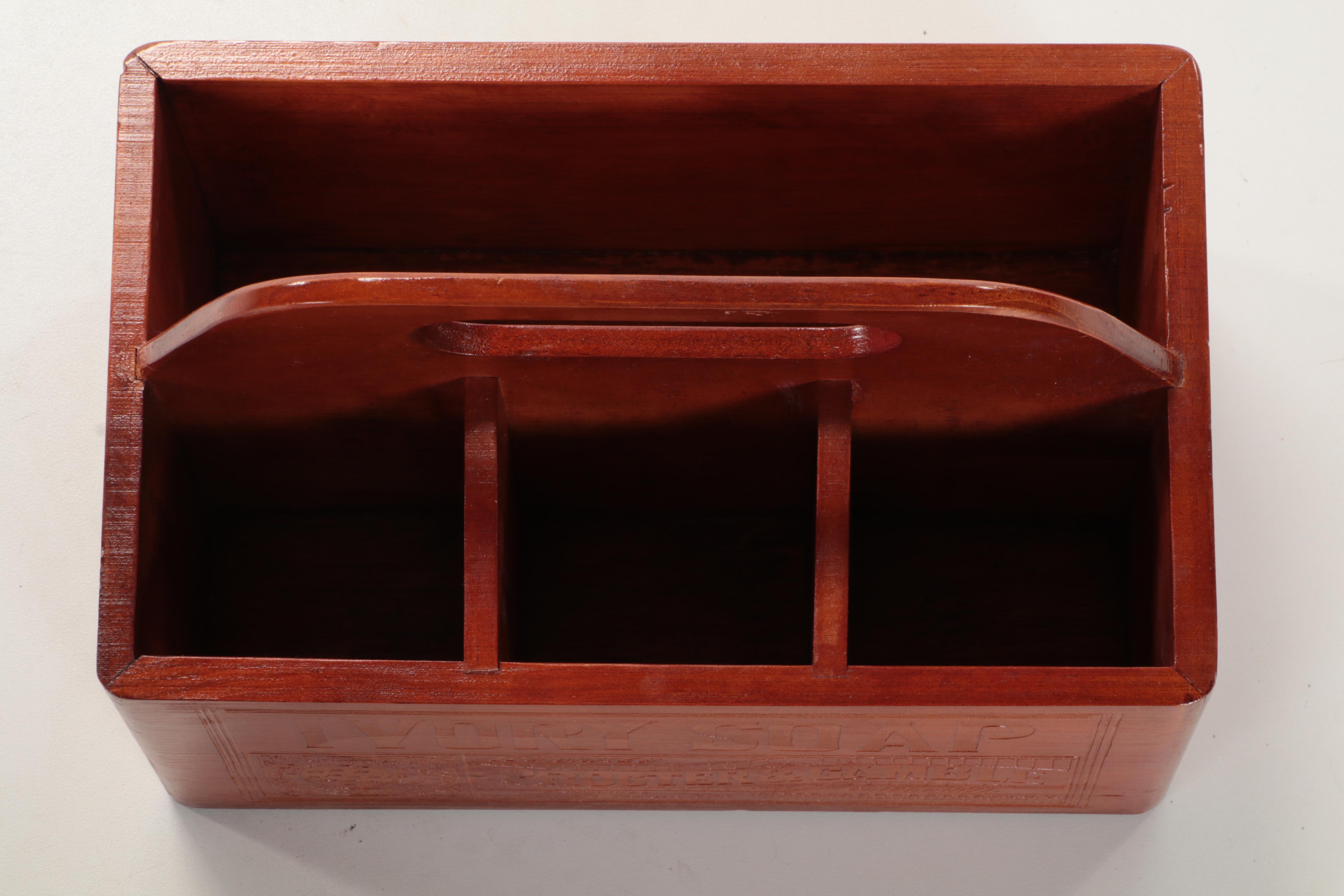 Ivory Soap Wooden Caddy with Tripod Stool