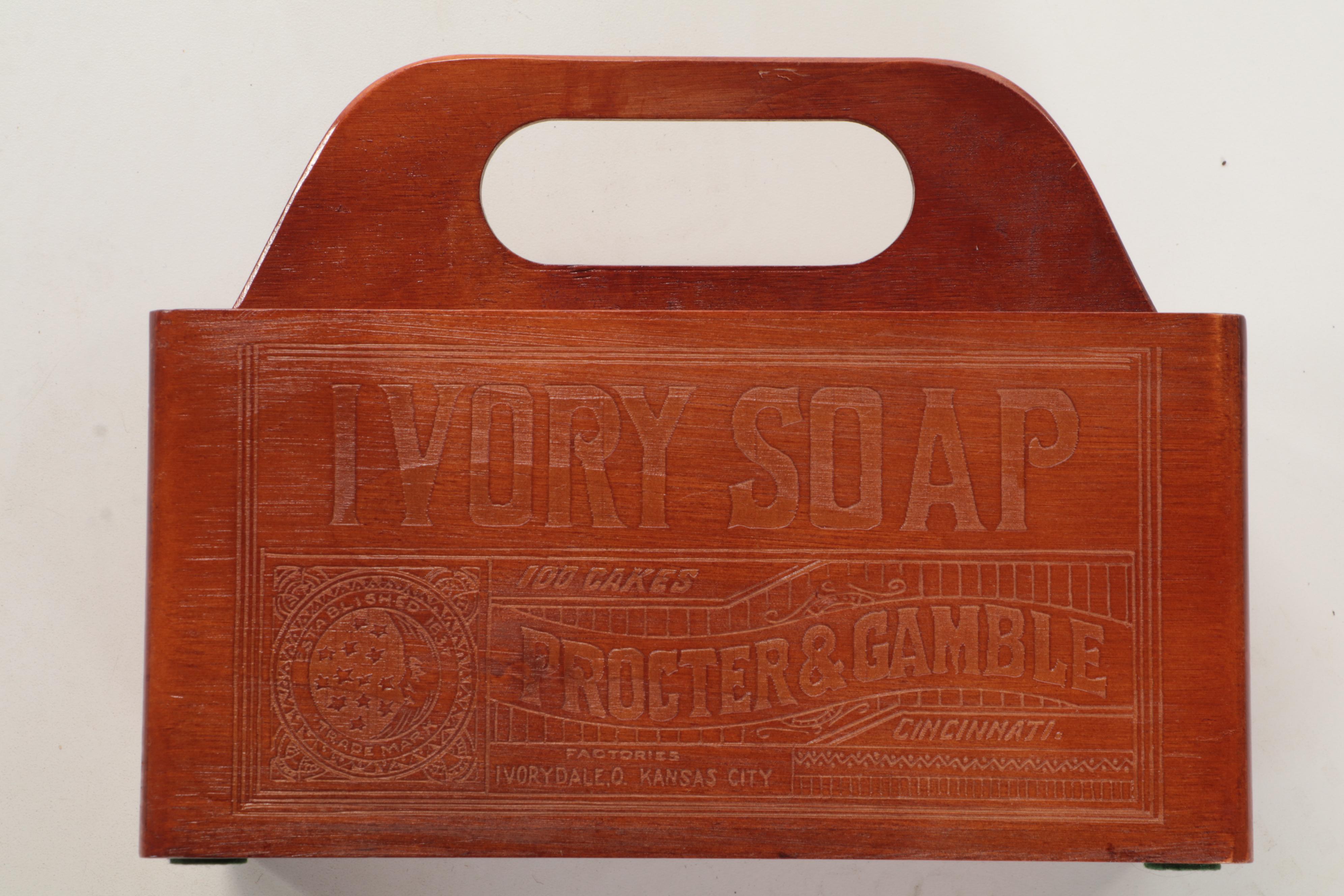 Ivory Soap Wooden Caddy with Tripod Stool