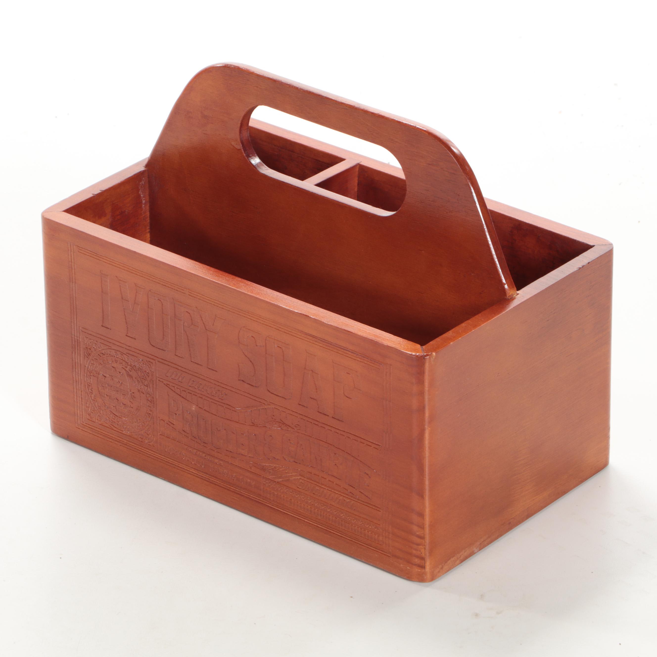 Ivory Soap Wooden Caddy with Tripod Stool