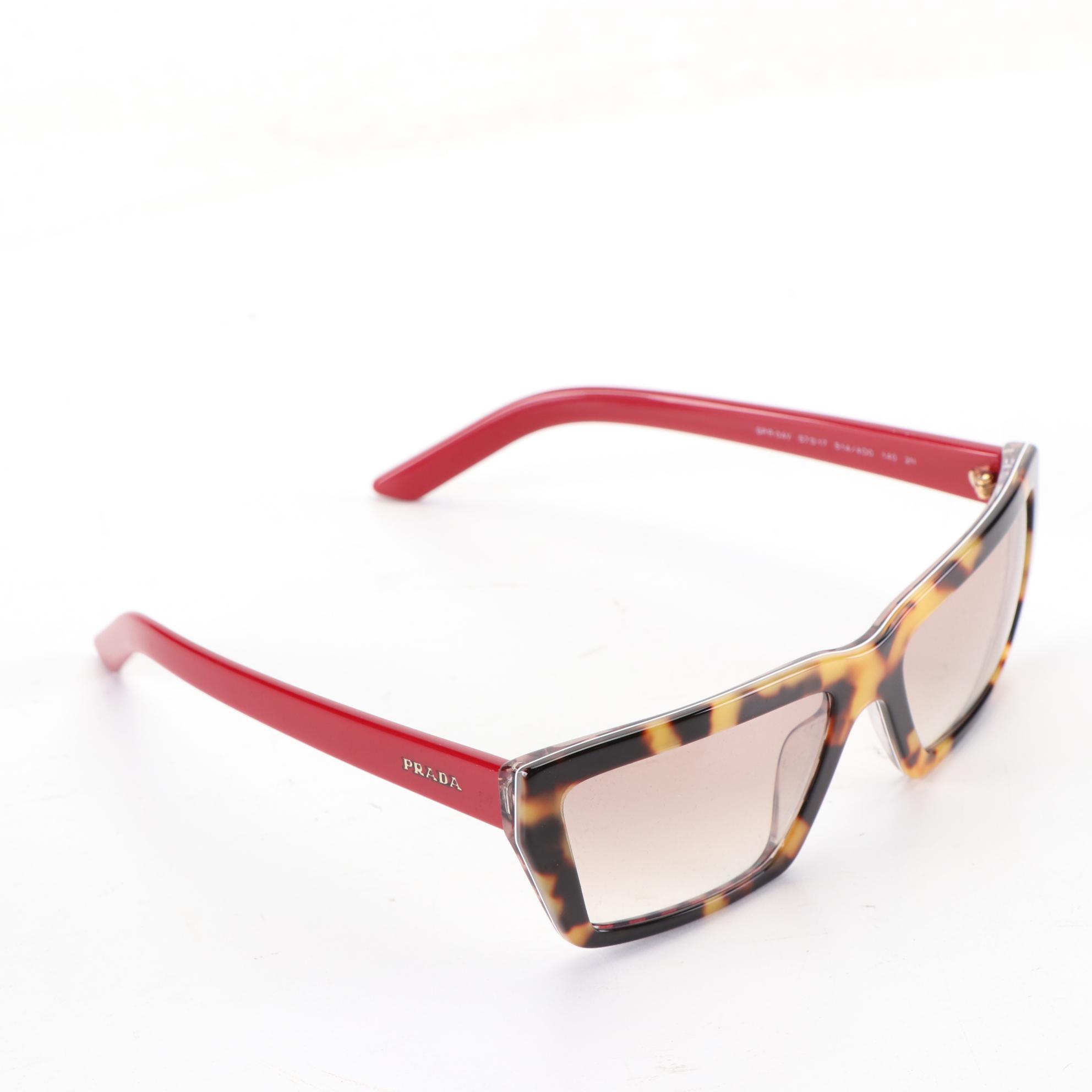 Prada SPRO4V Havana Sunglasses with Case and Box