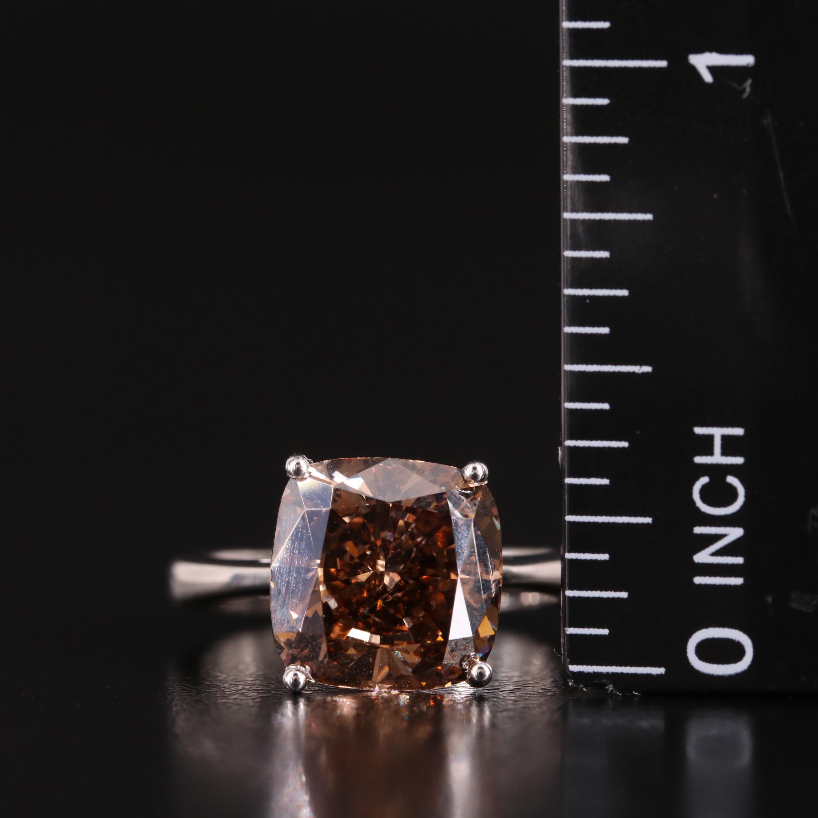 18K 5.03 CT Fancy Dark Brown Diamond Solitaire Ring
