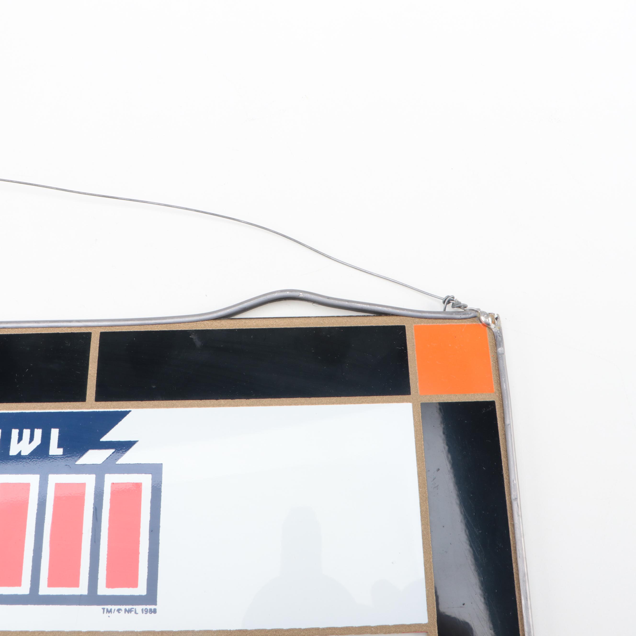 Cincinnati Bengals Super Bowl 23 Stained Glass Panel, Hu-Dey Bengals Beer Cans