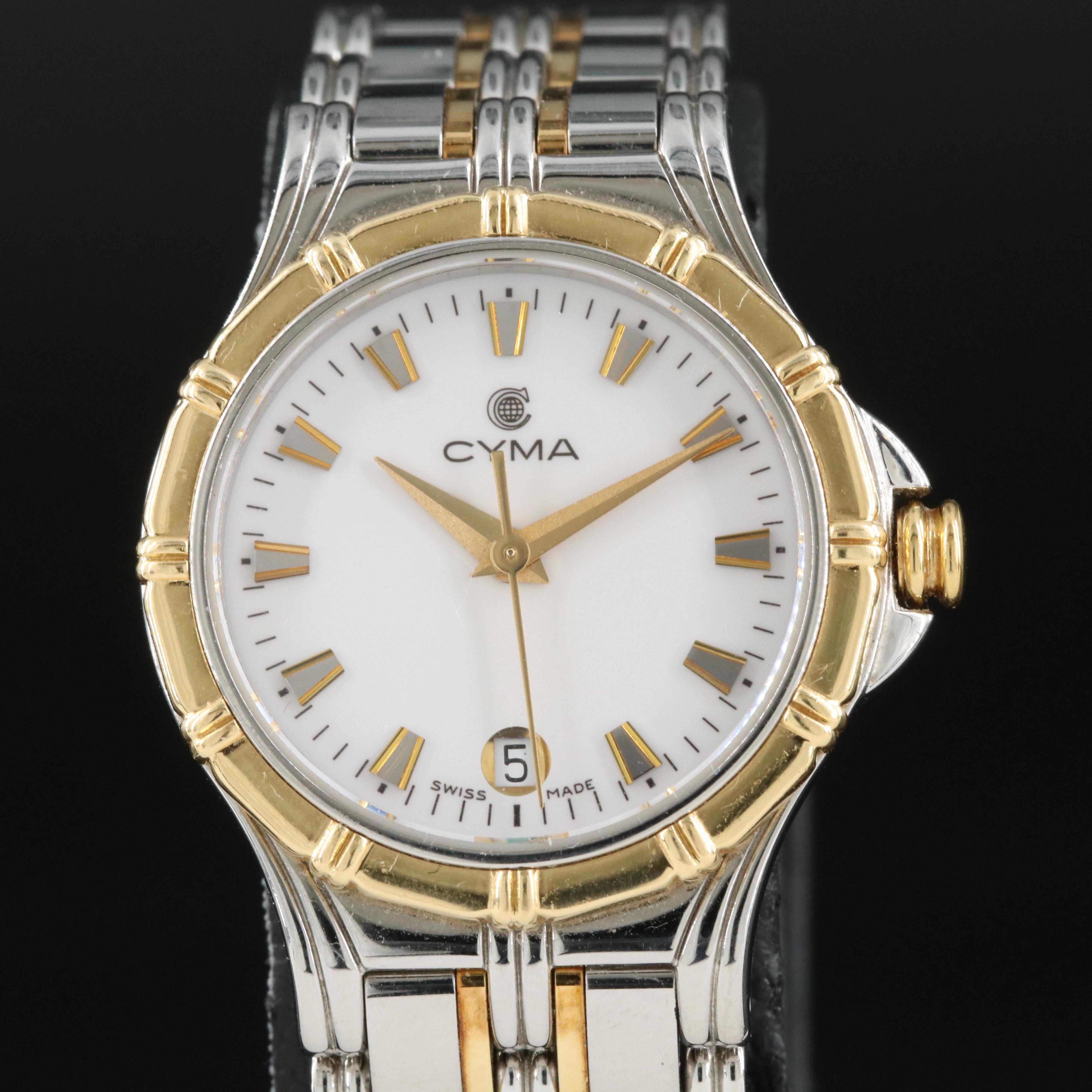 18K and Stainless Steel Cyma Swiss Quartz Watch