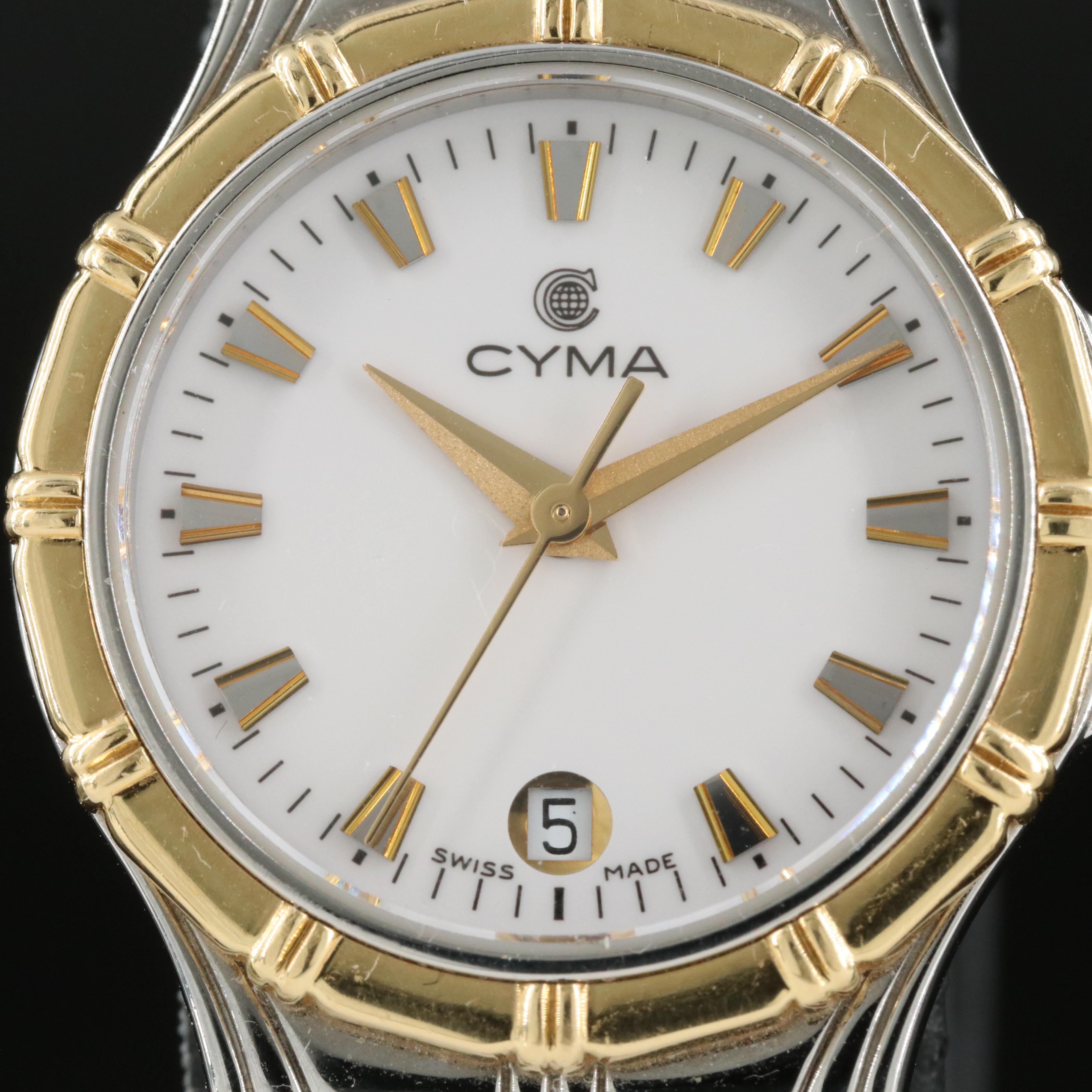 18K and Stainless Steel Cyma Swiss Quartz Watch