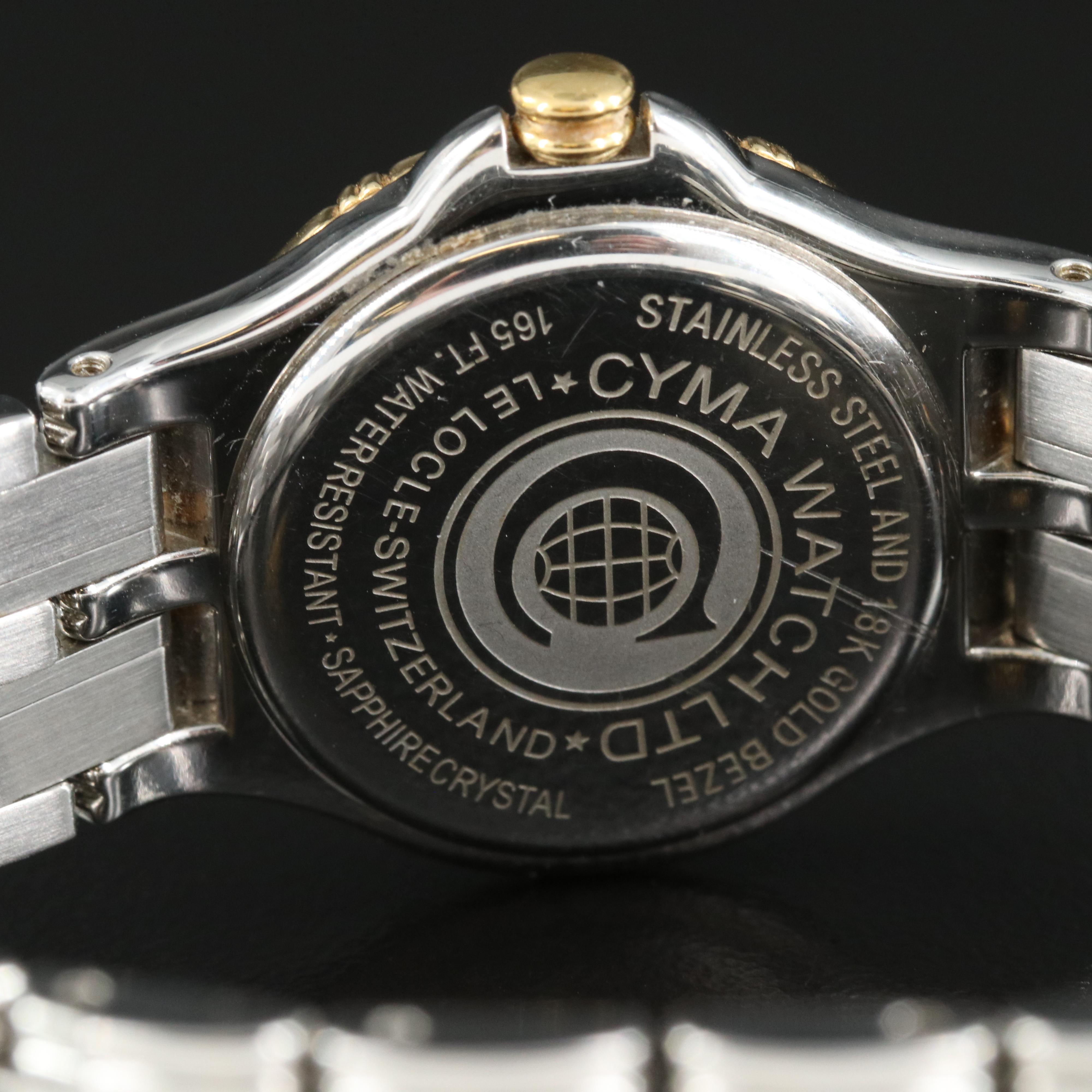 18K and Stainless Steel Cyma Swiss Quartz Watch