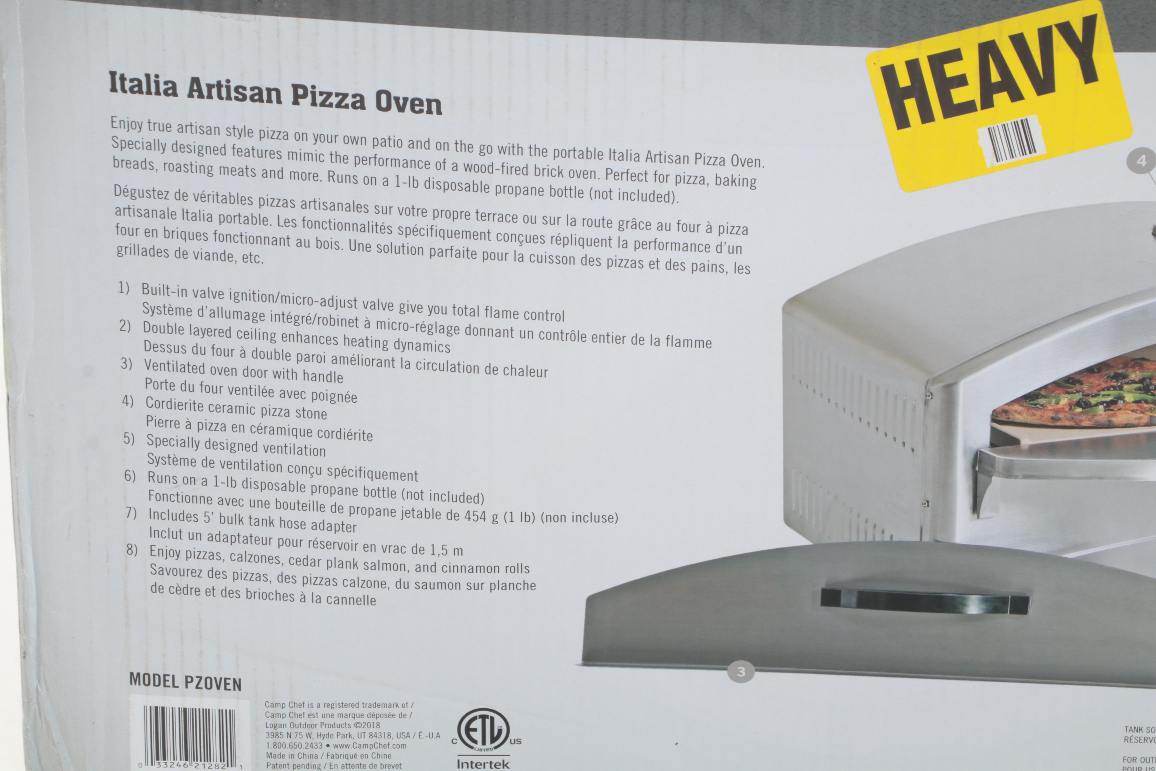 Italia Camp Chef Propane Powered Portable Artisan Pizza Oven