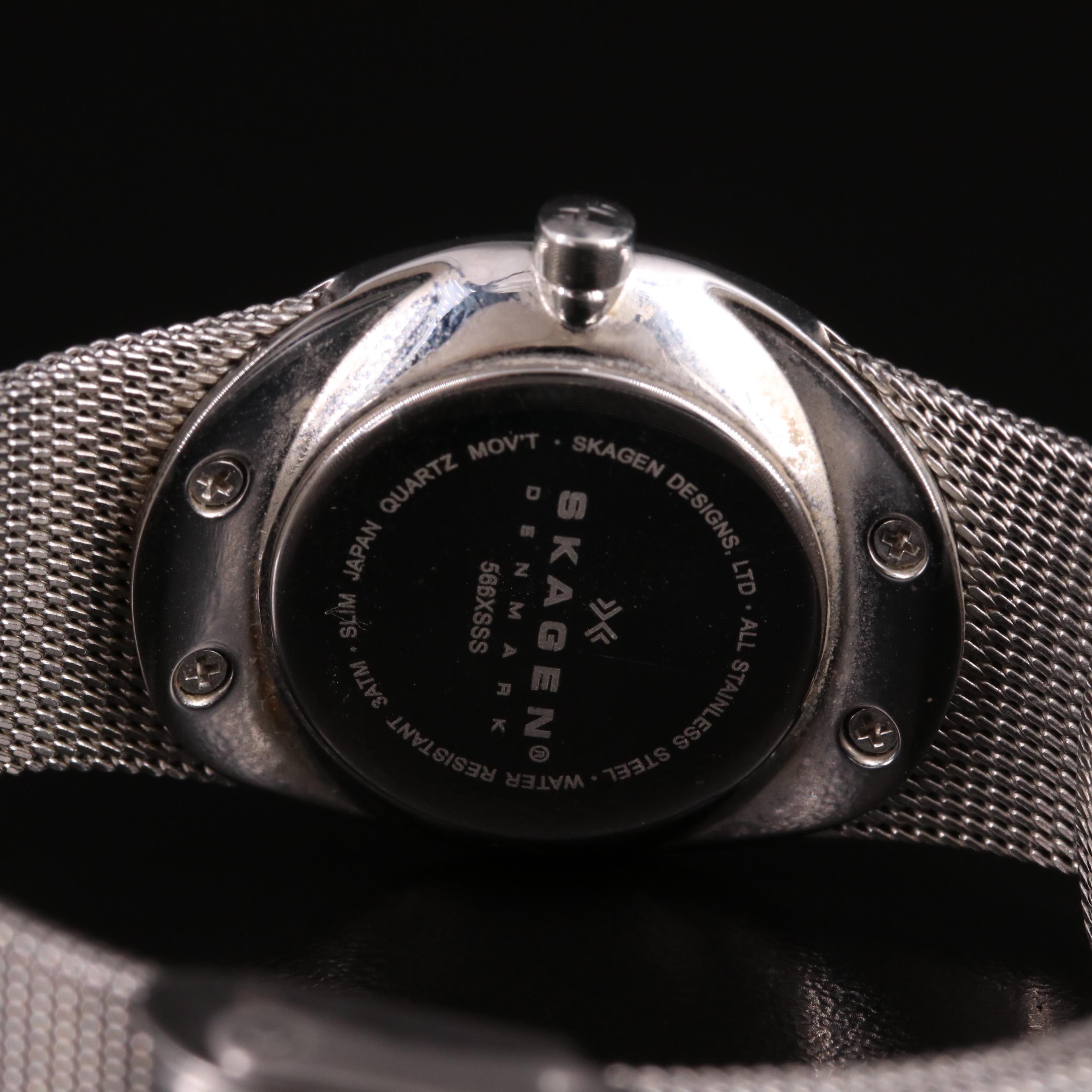 Skagen Mother-of-Pearl and Crystal Quartz Watch